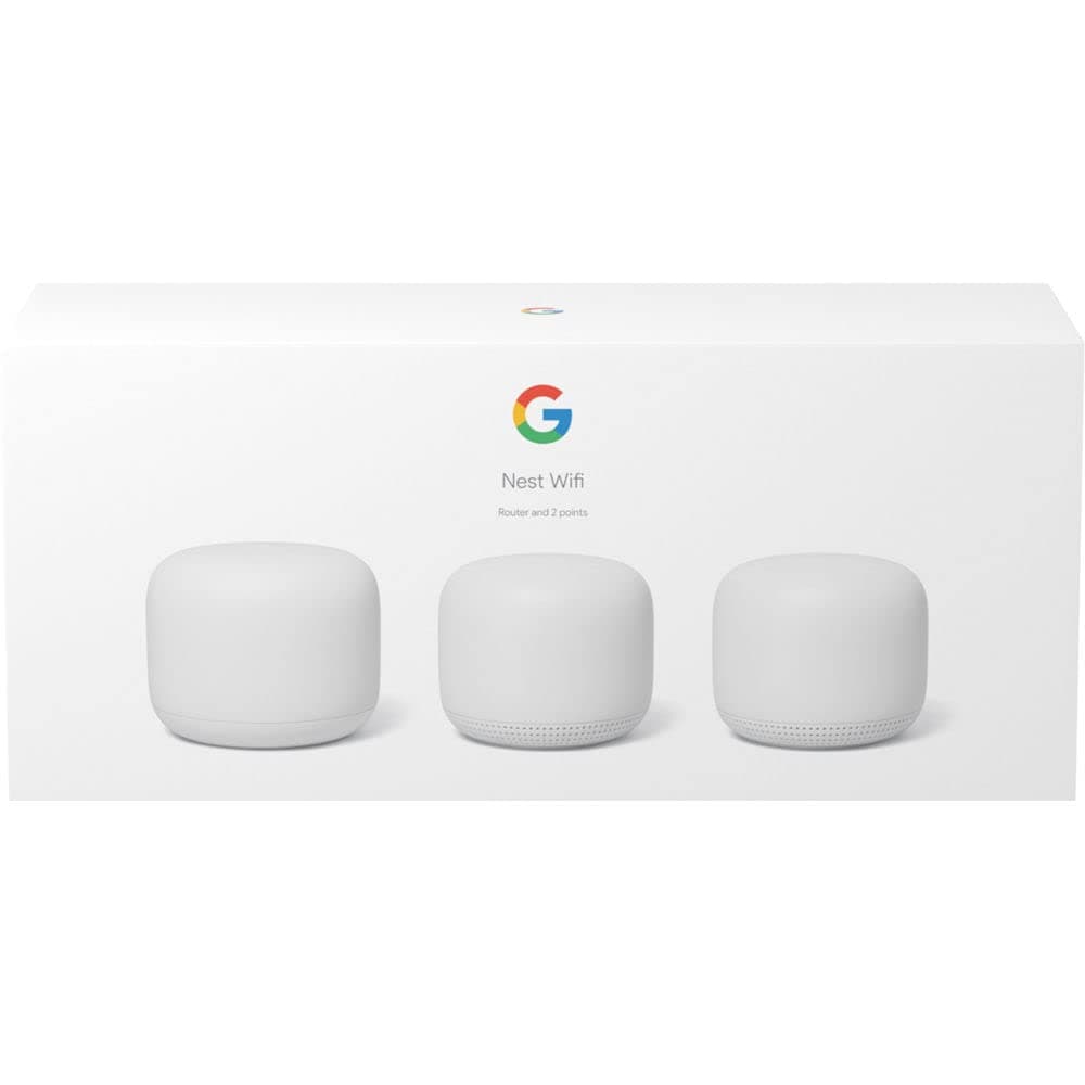 Google Nest WiFi - AC2200 (2nd Generation) Router and Add On Access Point Mesh Wi-Fi System (3-Pack, Snow) - Image 3