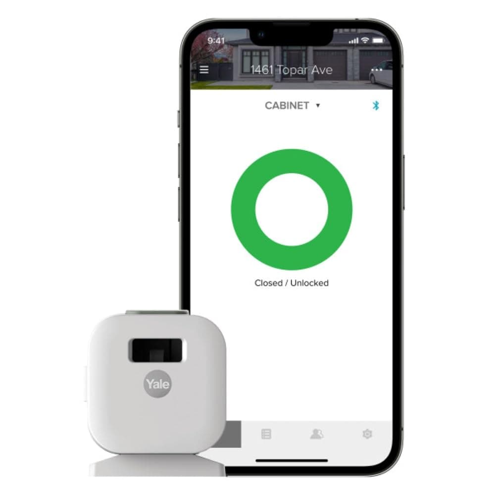 Yale Smart Cabinet Lock - Secure Medicine, Liquor, Cleaning Supply and Other cabinets. Child Proof. Magnet and Key Free Access with Your Phone or Apple Watch