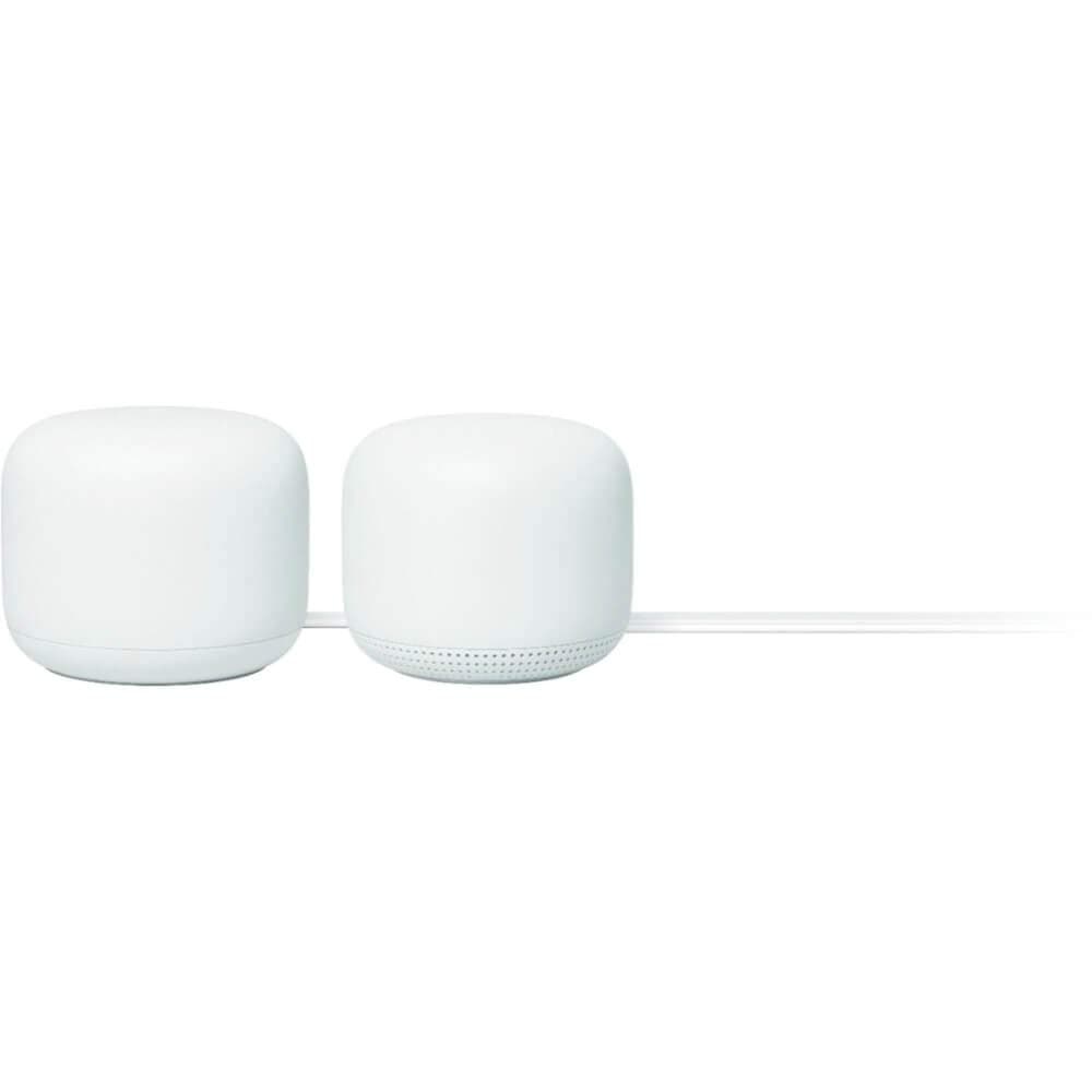 Nest WiFi Router with 1 Point - Mesh for Wireless Internet Wi-Fi Extender Smart Speaker Works and Google Home Systems Snow