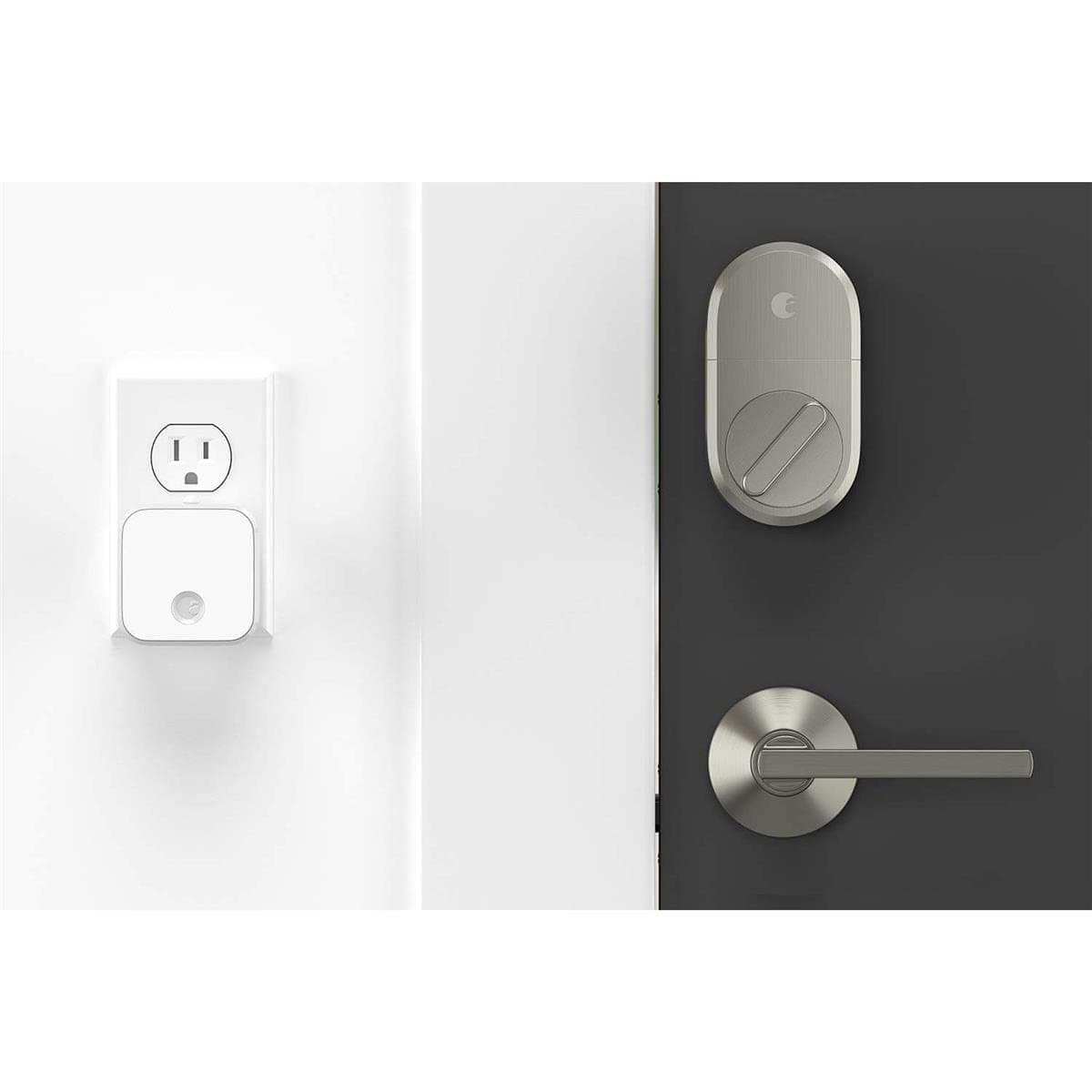 August Home Smart Lock + Connect Wi-Fi Bridge, Satin Nickel, Works with Alexa, Keyless Home Entry from Anywhere - Image 3
