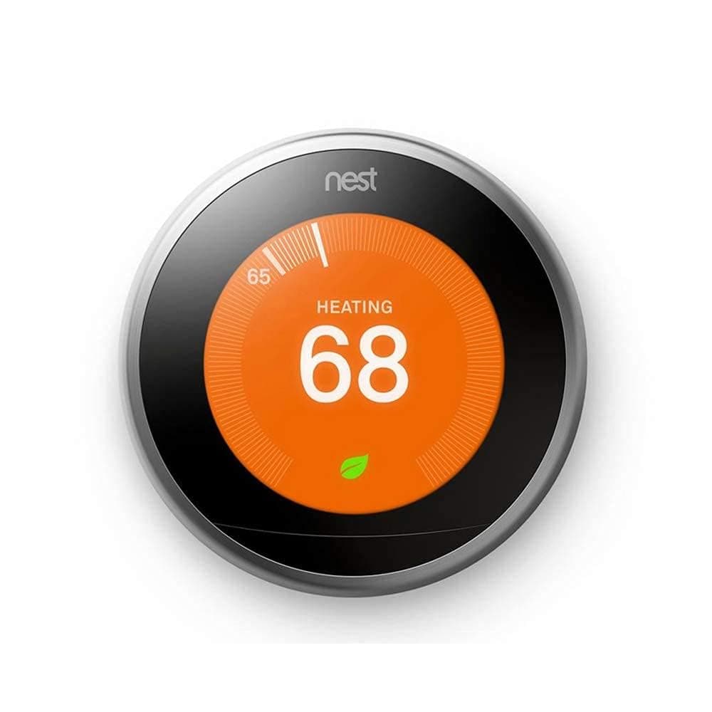 Google Nest 3rd Gen BH1252 Learning Wi-Fi Programmable Thermostat in Stainless Steel with 2 Sensors - Image 2
