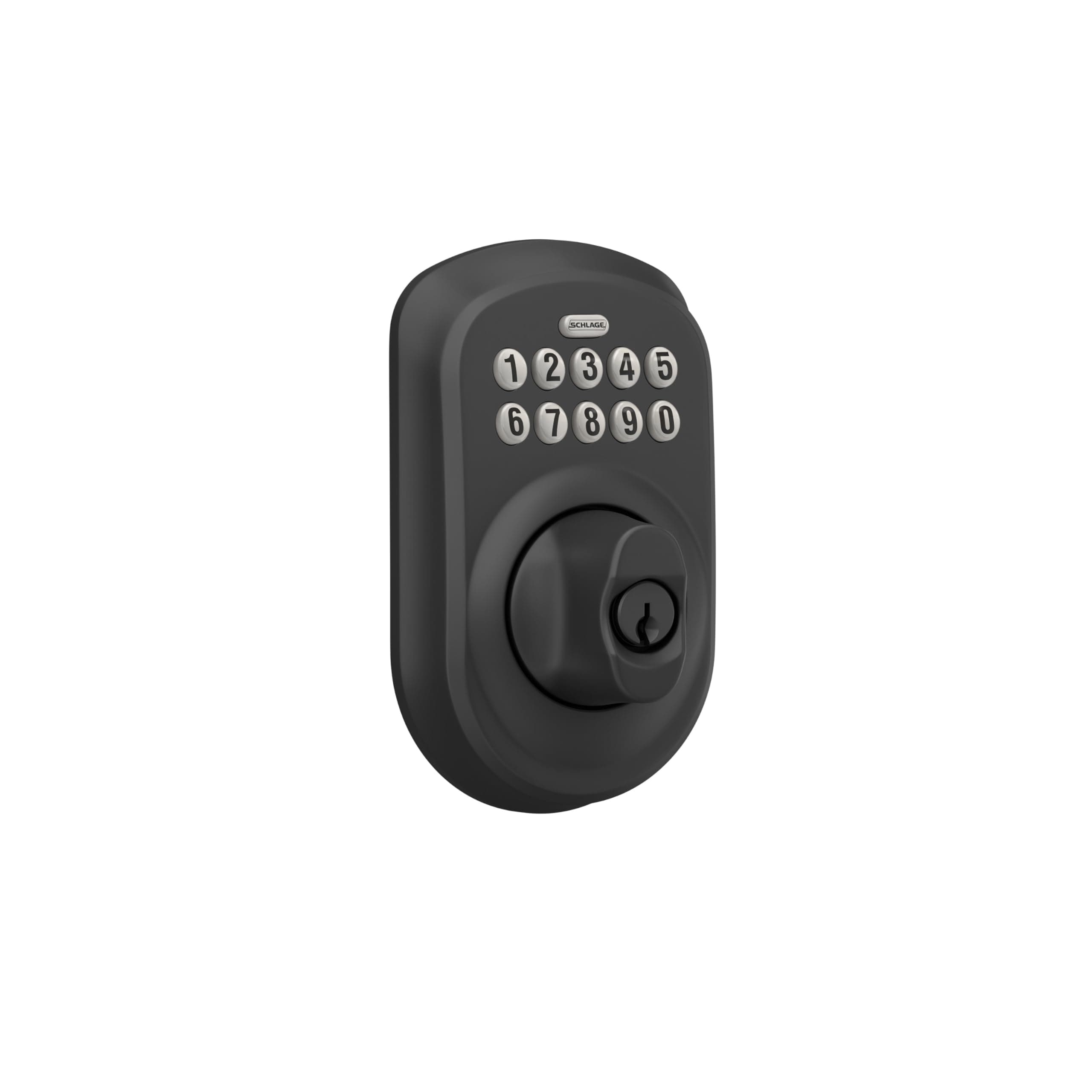 Schlage Plymouth Electronic Keypad Deadbolt Lock, Keyless Front Door Entry, Mechanical Key Backup Included, Matte Black, BE365 PLY 622 - Image 2