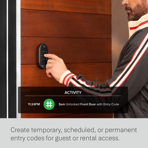 Yale Approach™ Lock Deadbolt, Black Suede Key-Free Smart Entry Door Lock with Wi-Fi Connected Touchscreen Keypad and Biometric Fingerprint Scanner for Code Entry, B-YRR110-F-WF1-N-BSP - Image 4