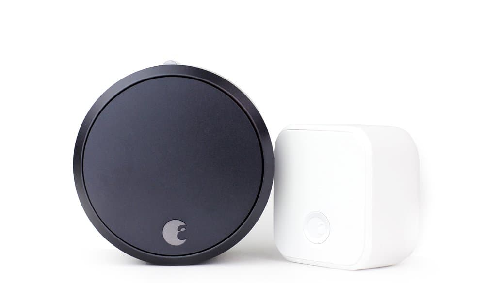 August Home Smart Lock Pro + Connect Hub - Wi-Fi Smart Lock for Keyless Entry - Works with Alexa, Google Assistant, and more – Dark Gray