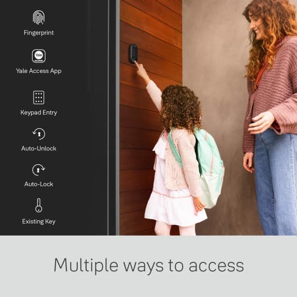 Yale Approach™ Lock Deadbolt, Black Suede Key-Free Smart Entry Door Lock with Wi-Fi Connected Touchscreen Keypad and Biometric Fingerprint Scanner for Code Entry, B-YRR110-F-WF1-N-BSP - Image 2