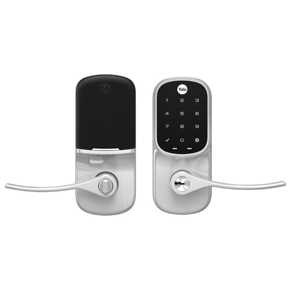 Yale Assure Electronic Door Handle with Touchscreen, Satin Nickel Non-Connected Keypad Provides Keyless Entry with Pin Code, One-Touch, or Auto-Locking, ‎YRL226-NR-619