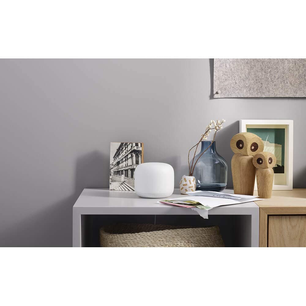 Nest WiFi Router with 1 Point - Mesh for Wireless Internet Wi-Fi Extender Smart Speaker Works and Google Home Systems Snow - Image 3