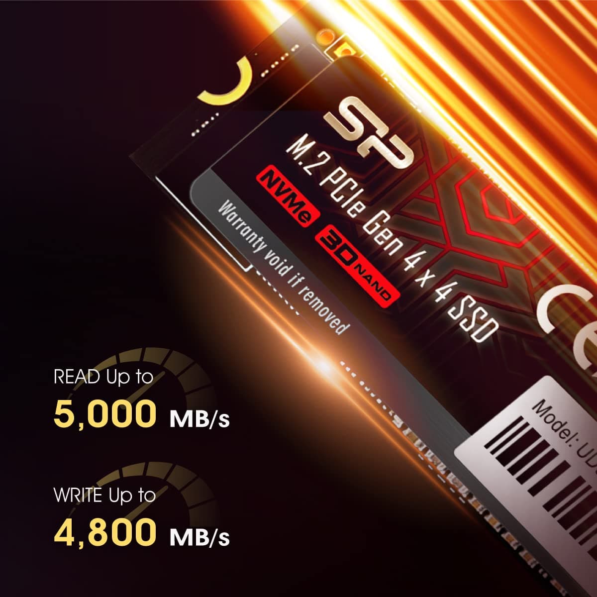 Silicon Power 2TB UD90 NVMe 4.0 Gen4 PCIe M.2 SSD R/W up to 5,000/4,800 MB/s (SP02KGBP44UD9005) - Image 4