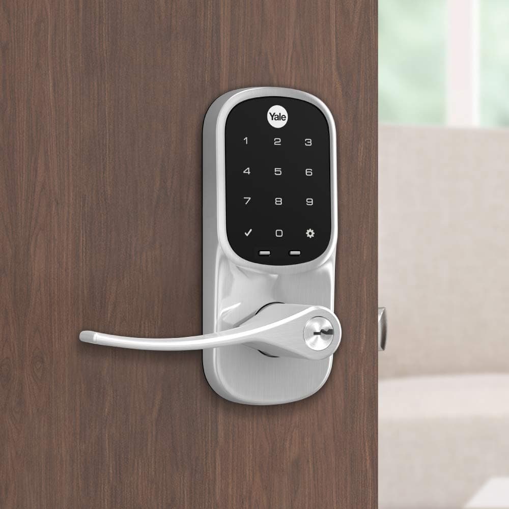Yale Assure Electronic Door Handle with Touchscreen, Satin Nickel Non-Connected Keypad Provides Keyless Entry with Pin Code, One-Touch, or Auto-Locking, ‎YRL226-NR-619 - Image 5