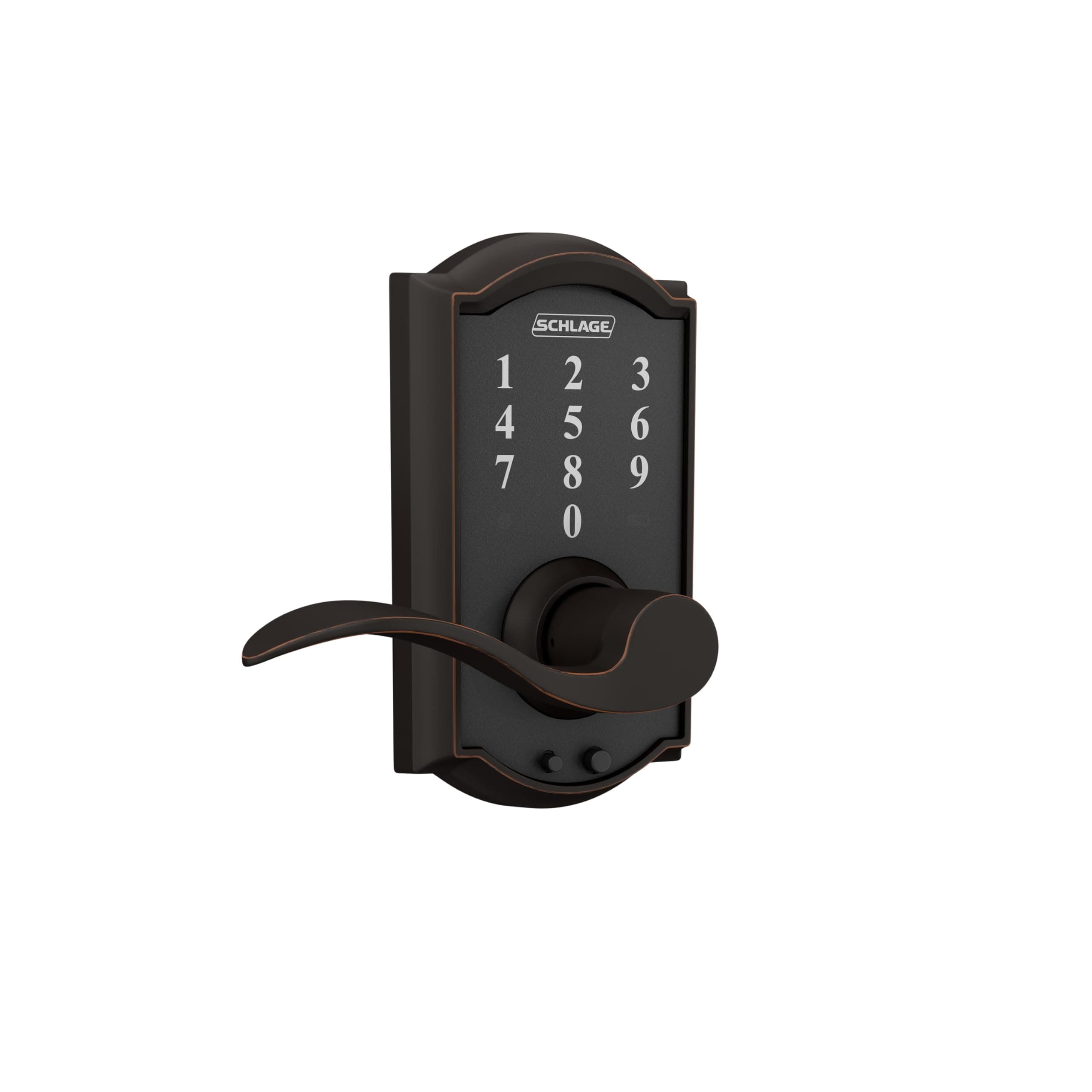 Schlage FE695 CAM 716 ACC Touch Camelot Lock with Accent Lever, Electronic Keyless Entry Lock, Aged Bronze - Image 2