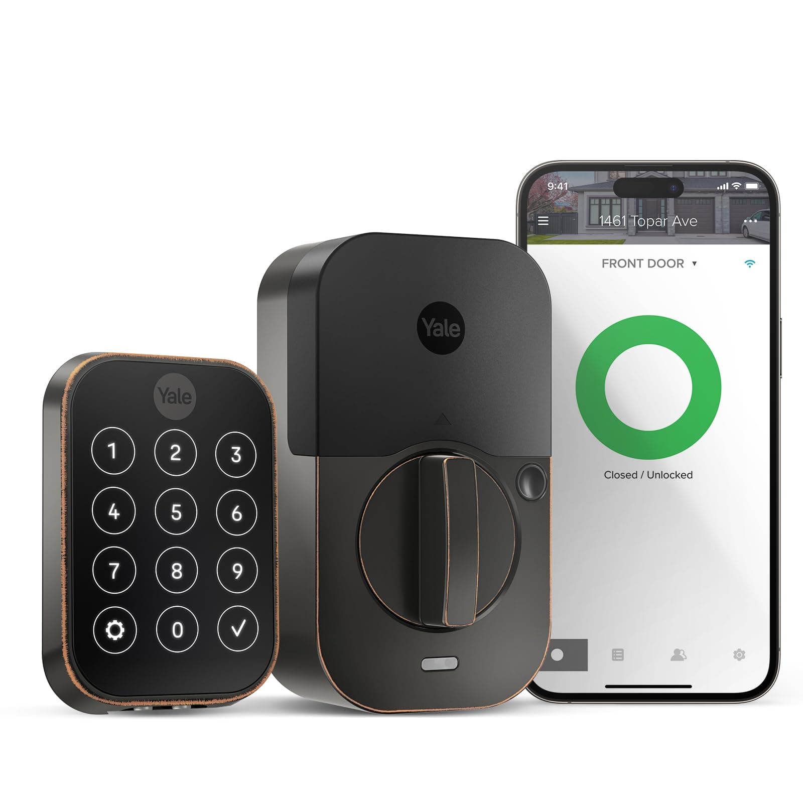 Yale Assure Lock 2 with Wi-Fi – Oil Rubbed Bronze Smart Lock for Front Door with Keypad, App Control, Backup Key, and Deadbolt – Secure Keyless Entry Door Lock, YRD450-WF1-0BP