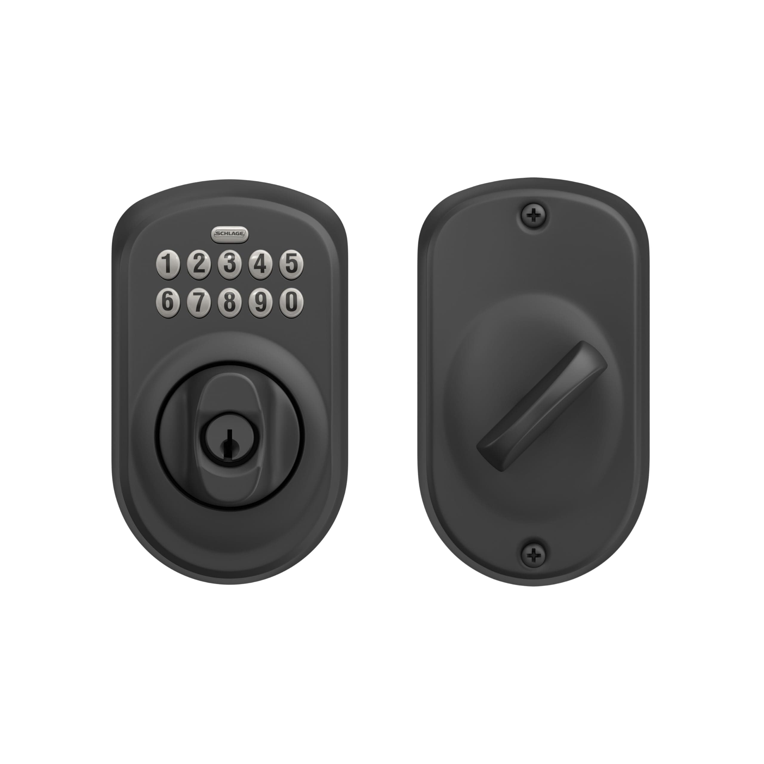 Schlage Plymouth Electronic Keypad Deadbolt Lock, Keyless Front Door Entry, Mechanical Key Backup Included, Matte Black, BE365 PLY 622 - Image 7