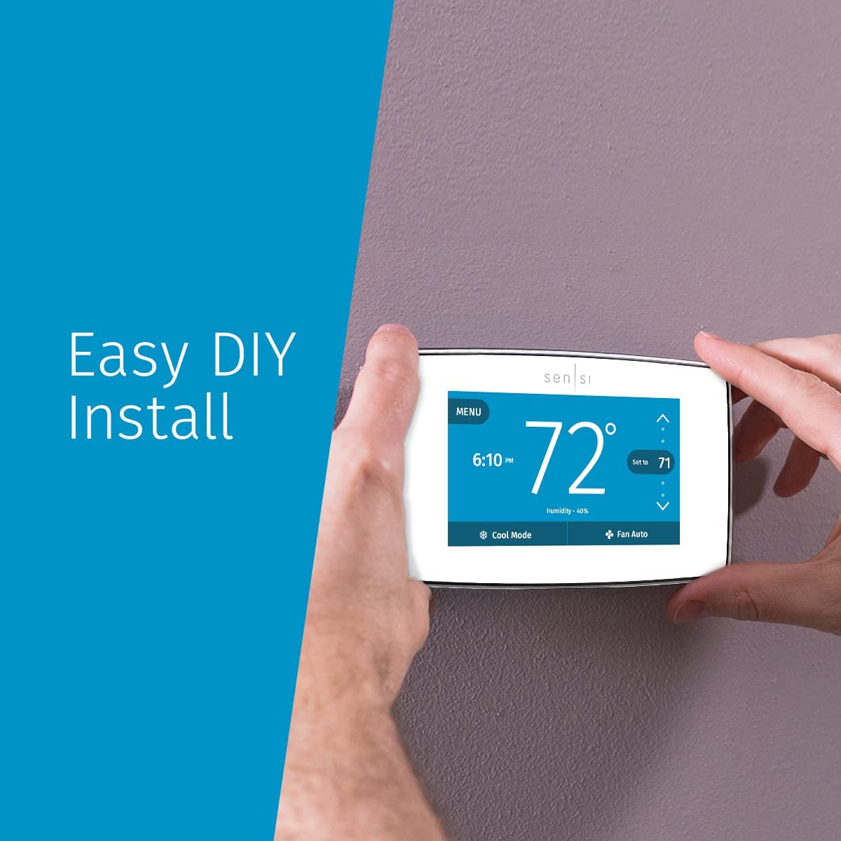 EMERSON Sensi Touch Wi-Fi Smart Thermostat with Touchscreen Color Display, Works with Alexa, Energy Star Certified, C-wire Required, ST75W , White - Image 4