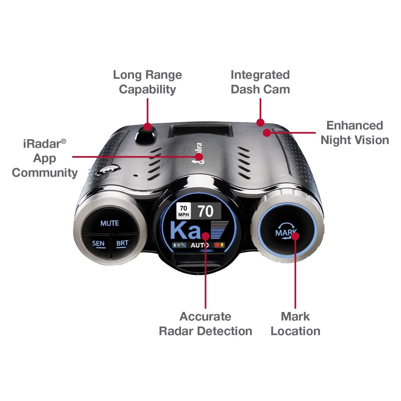 Cobra Road Scout Dash Cam and Radar Detector, Left, WiFi, Bluetooth, iRadar Compatible, HD 1080P Dash Camera for Cars, Heavy Duty EZ Mag Mount, Connects with iRadar App - Image 2