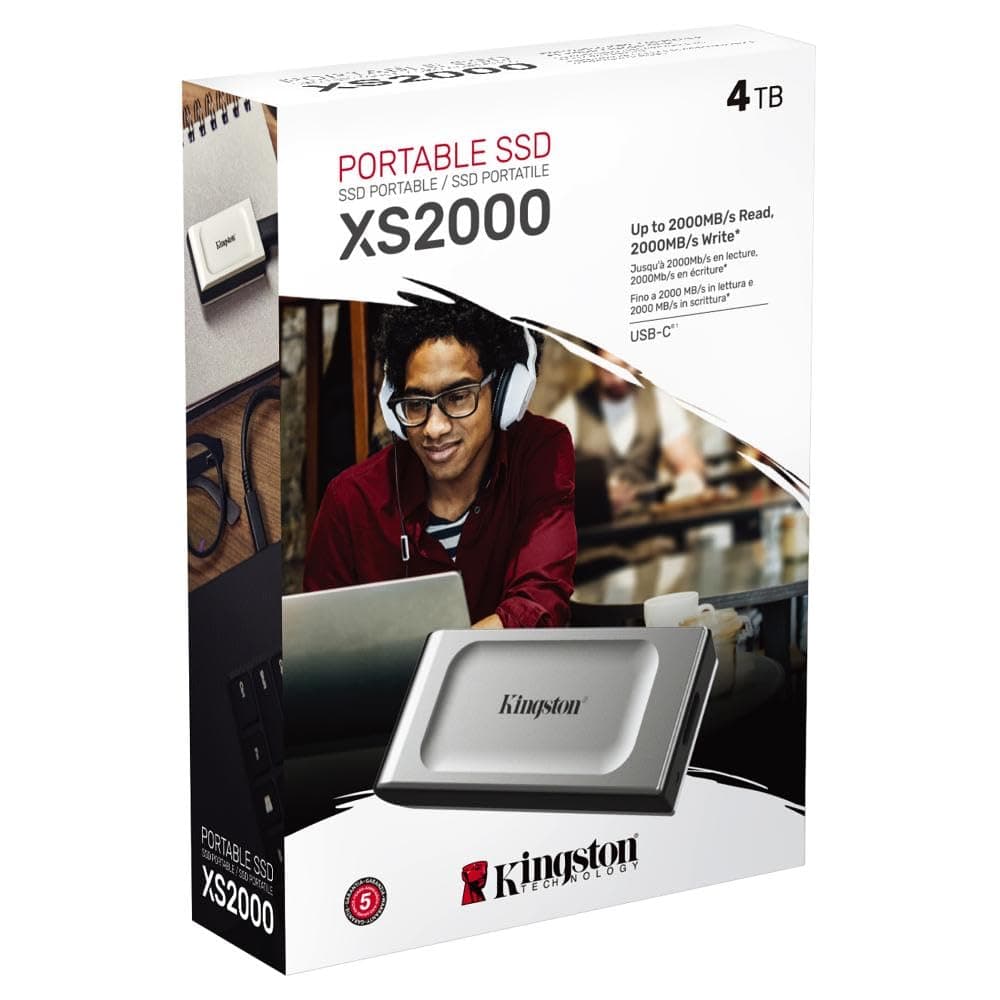Kingston XS2000 4TB High Performance Portable SSD with USB-C | Pocket-Sized | USB 3.2 Gen 2x2 | External Solid State Drive | Up to 2000MB/s | SXS2000/4000G - Image 3