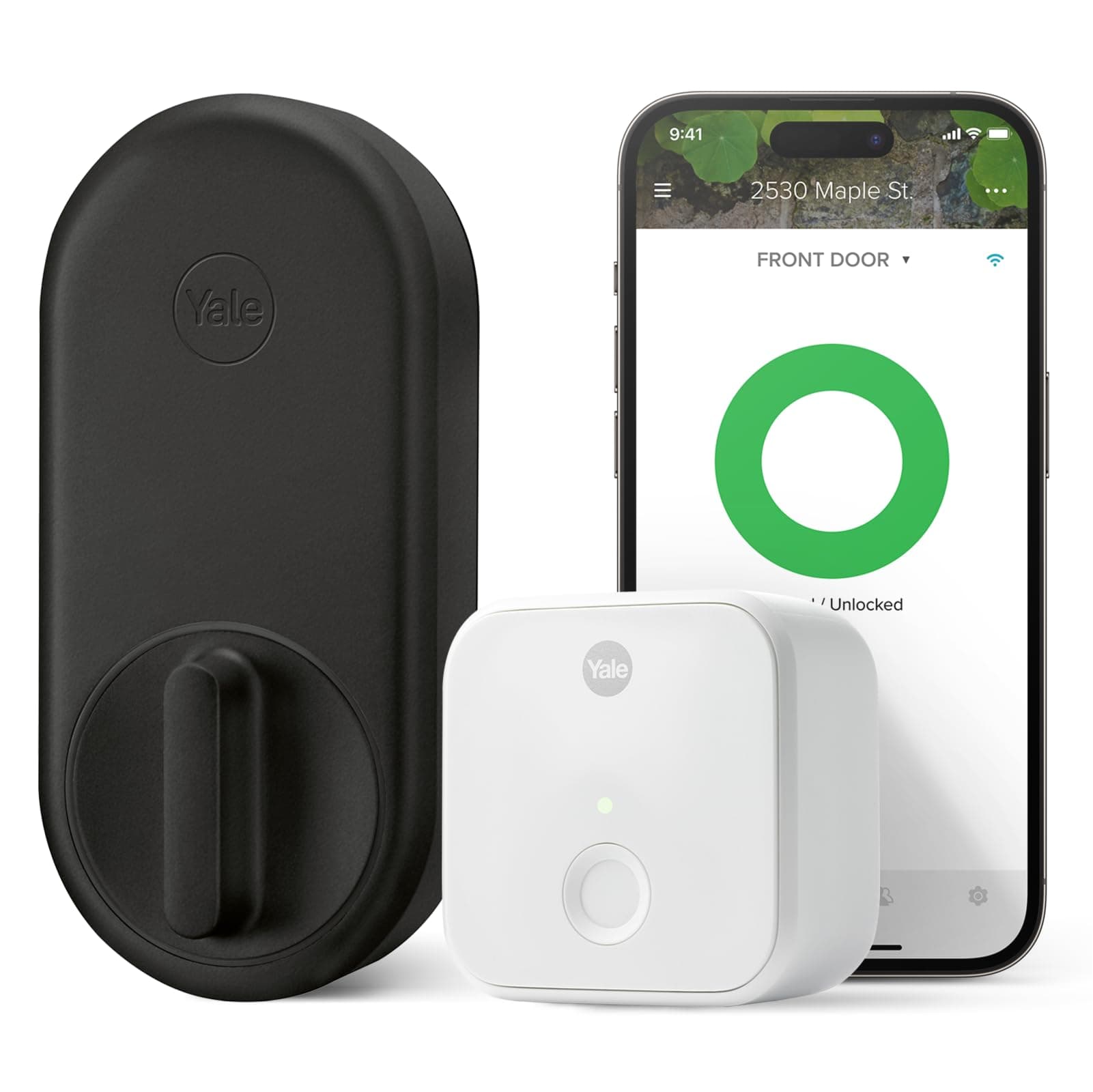 Yale Approach Smart Wi-Fi Deadbolt Retrofit Smart Lock, Unlimited Virtual Keys, App Remote Control, Keyless Entry - Black