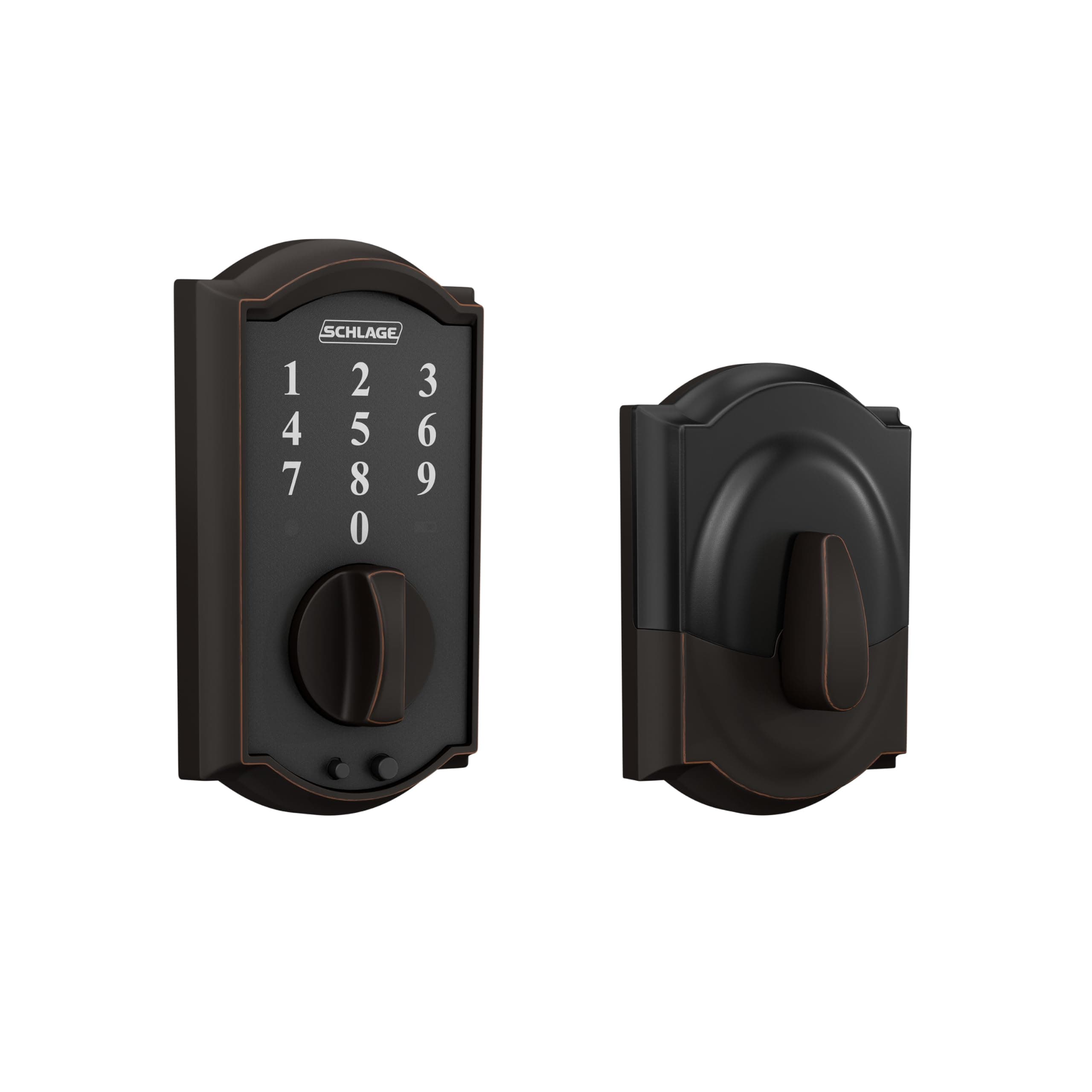 SCHLAGE BE375 CAM 716 Camelot Touch Deadbolt, Aged Bronze