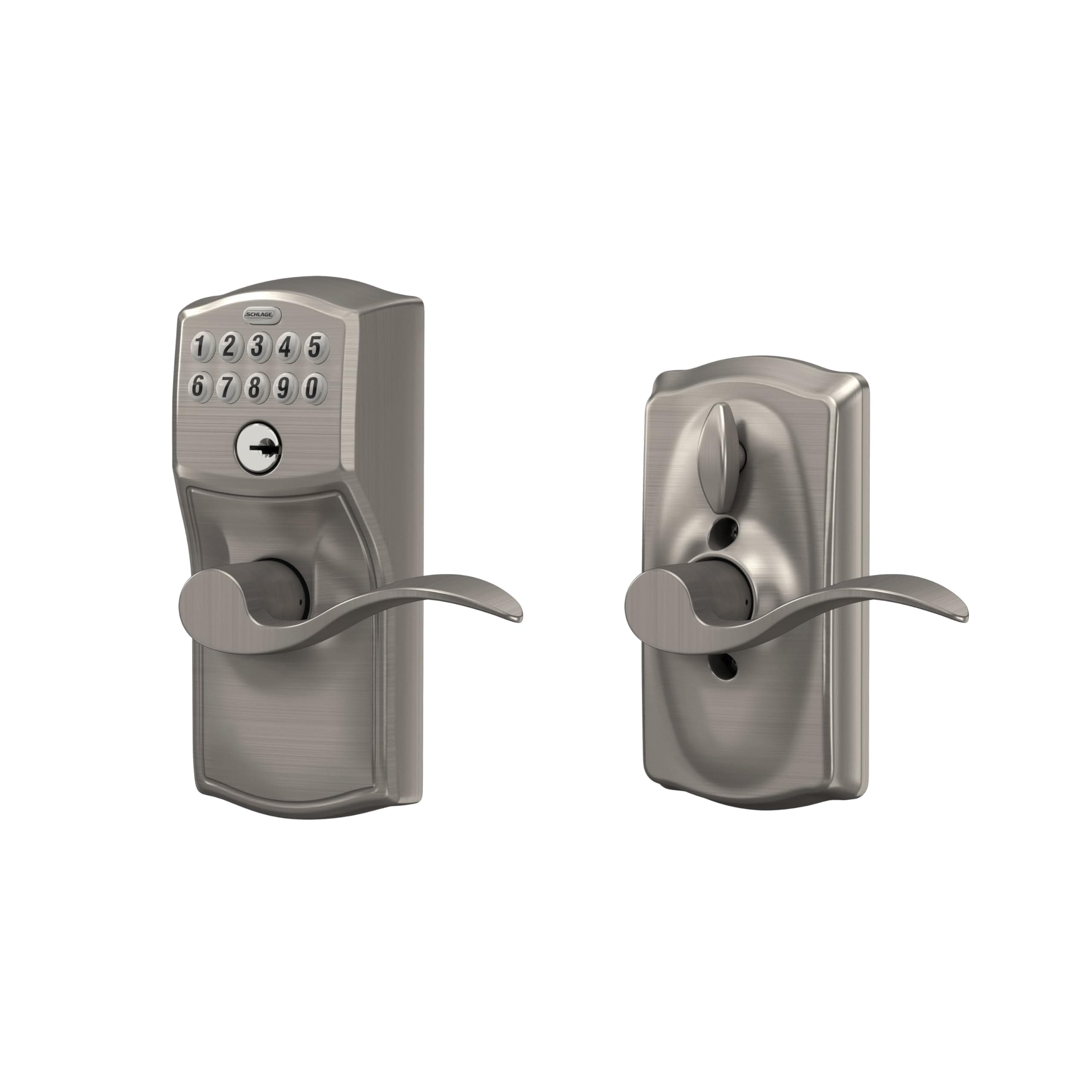 Schlage Camelot Keypad Lock with Lever Handle, Electronic Keyless Door Entry, Flex Lock Auto‑Lock Option, Satin Nickel, FE595 V CAM 619 ACC - Image 8
