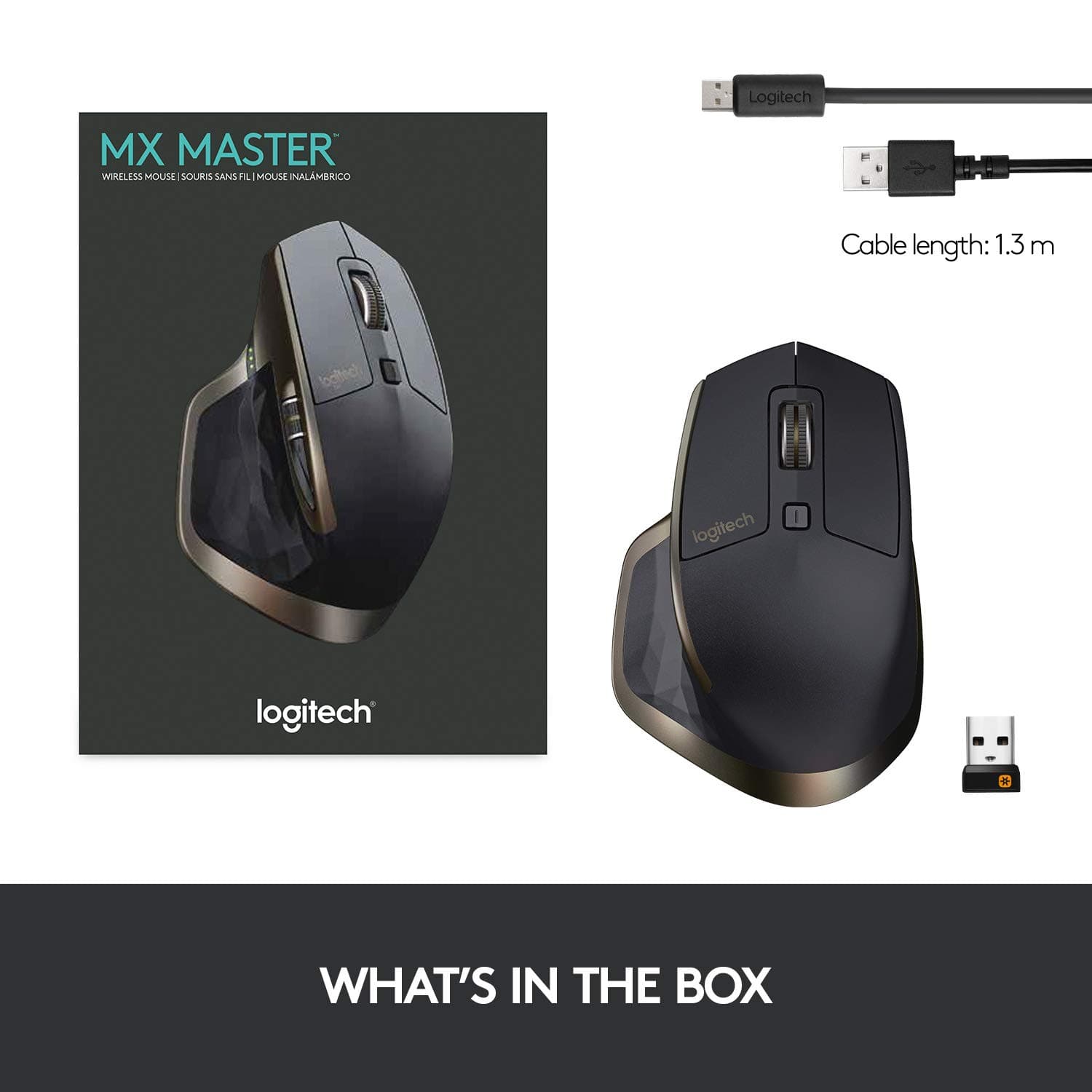 Logitech MX Master Wireless Mouse – High-Precision Sensor, Speed-Adaptive Scroll Wheel, Easy-Switch up to 3 Devices - Meteorite Black - Image 9