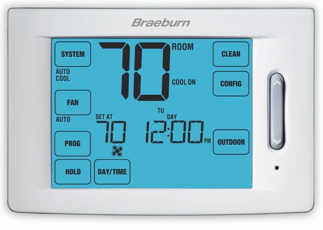 Braeburn 6100 Touchscreen Hybrid Universal 7, 5-2 Day or Non-Programmable Thermostat