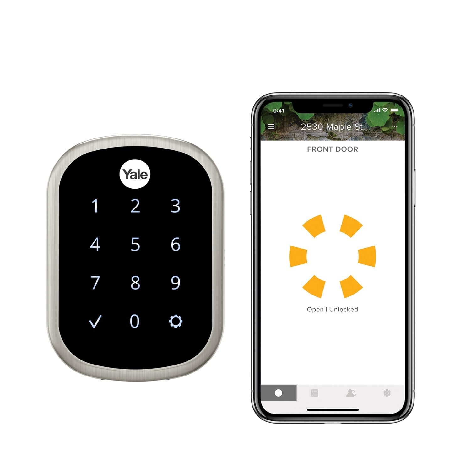 Yale Security SL Deadbolt Smart Lock, Satin Nickel Keyless Entry Door Lock with Wi-Fi Connected Touchscreen for Front or Back Door, YRD256-CBA-619
