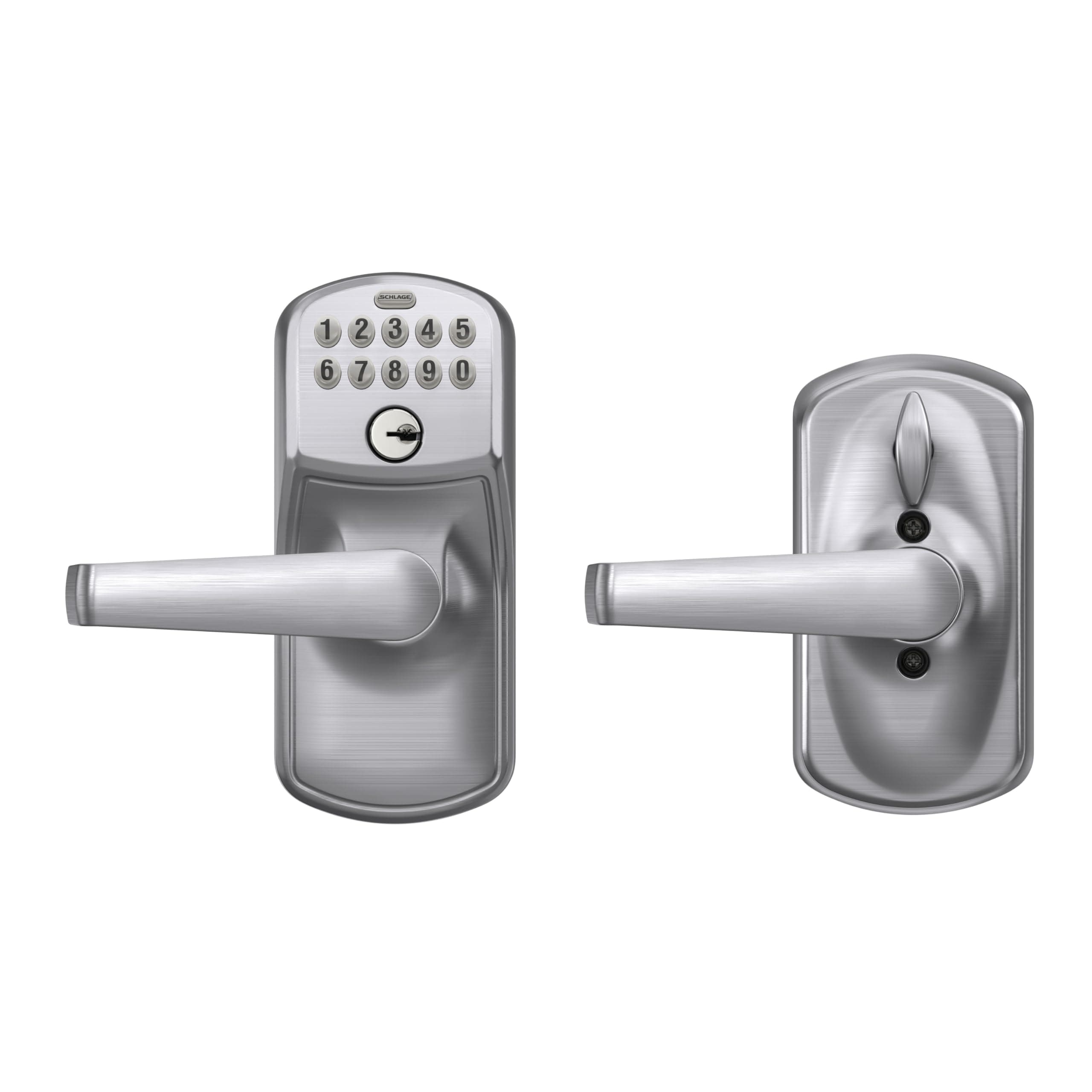 SCHLAGE Brushed Chrome FE595CS V PLY 626 ELA Plymouth Light Commercial Electronic Keypad Lock with Elan Lever(Satin Chrome) - Image 6