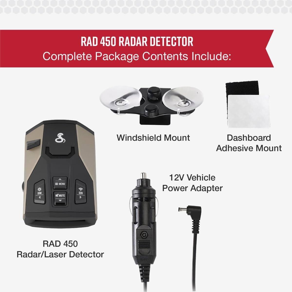 Cobra RAD 450 Laser Radar Detector: Long Range, False Alert Filter, Voice Alert & OLED Display, Black, RAD450 - Image 6