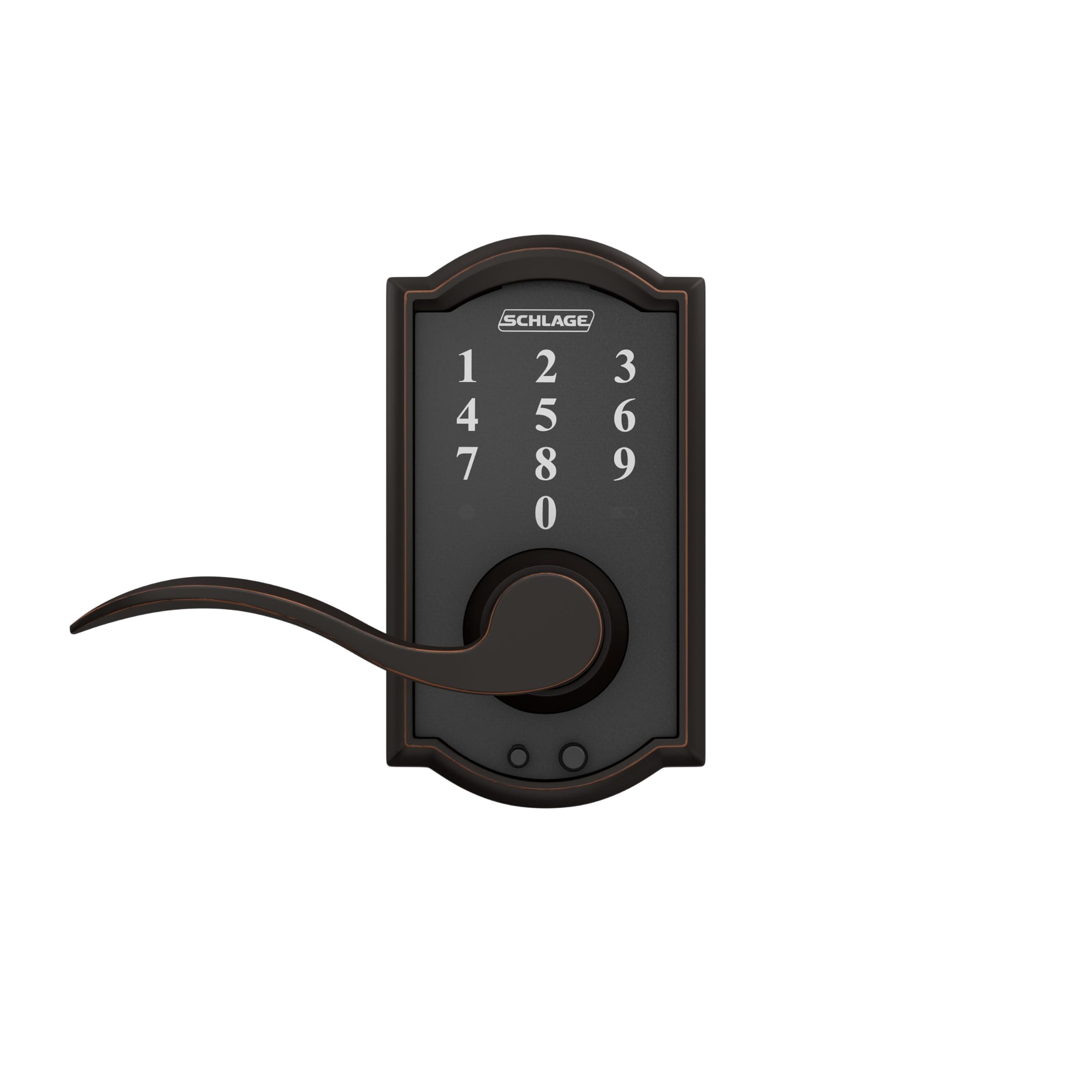 Schlage FE695 CAM 716 ACC Touch Camelot Lock with Accent Lever, Electronic Keyless Entry Lock, Aged Bronze - Image 8