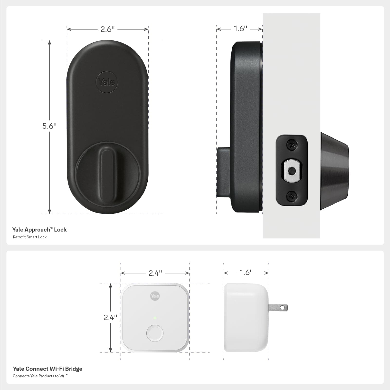 Yale Approach Smart Wi-Fi Deadbolt Retrofit Smart Lock, Unlimited Virtual Keys, App Remote Control, Keyless Entry - Black - Image 5