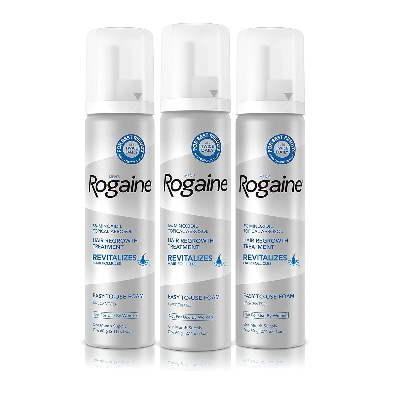 Men's Rogaine 5% Minoxidil Foam for Hair Loss and Hair Regrowth, Topical Treatment for Thinning Hair, 3-Month Supply - Image 3