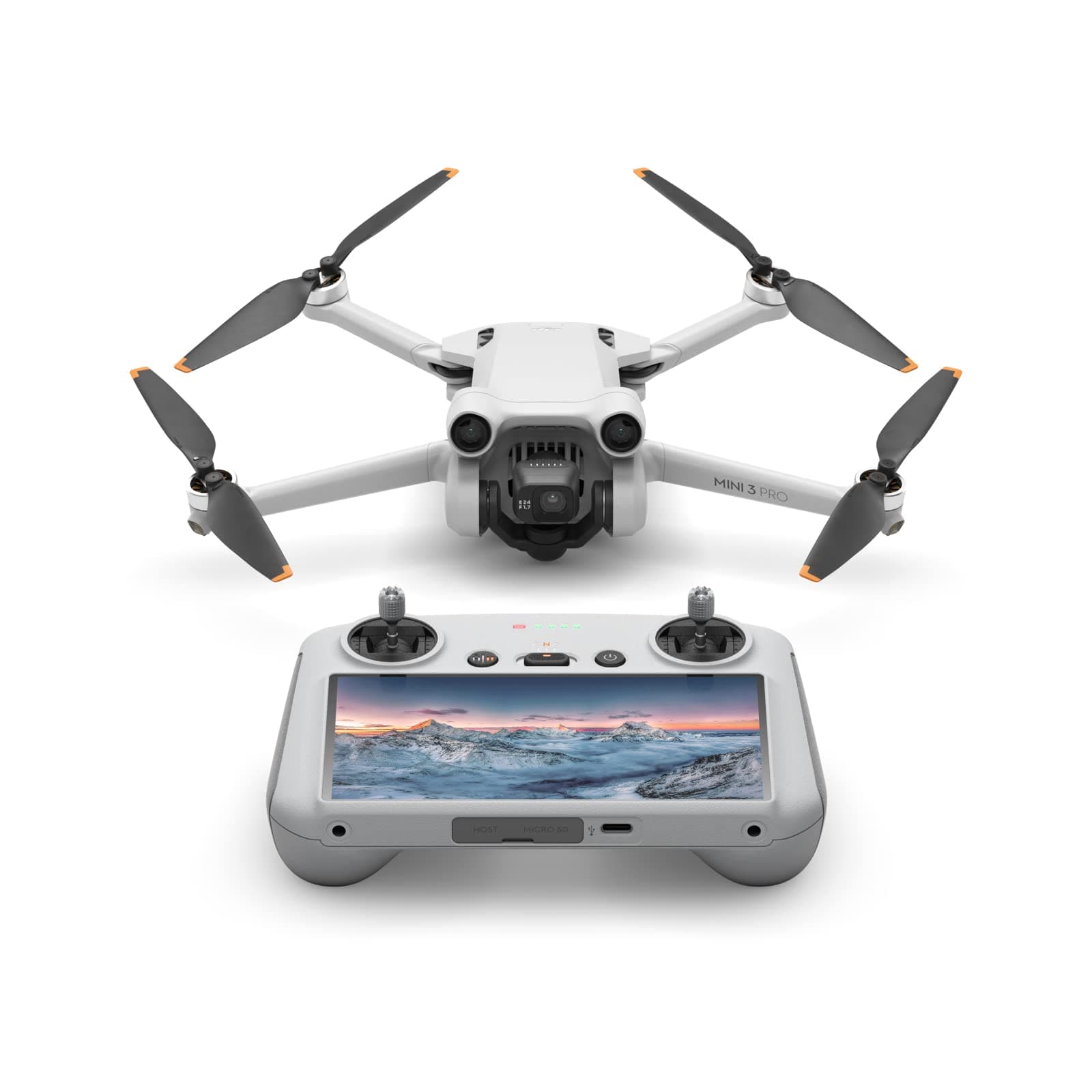 DJI Mini 3 Pro (DJI RC), Mini Drone with 4K Video, 48MP Photo, 34 Mins Flight Time, Less than 249 g, Obstacle Sensing, Return to Home, FAA Remote ID Compliant, Drone with Camera for Adults