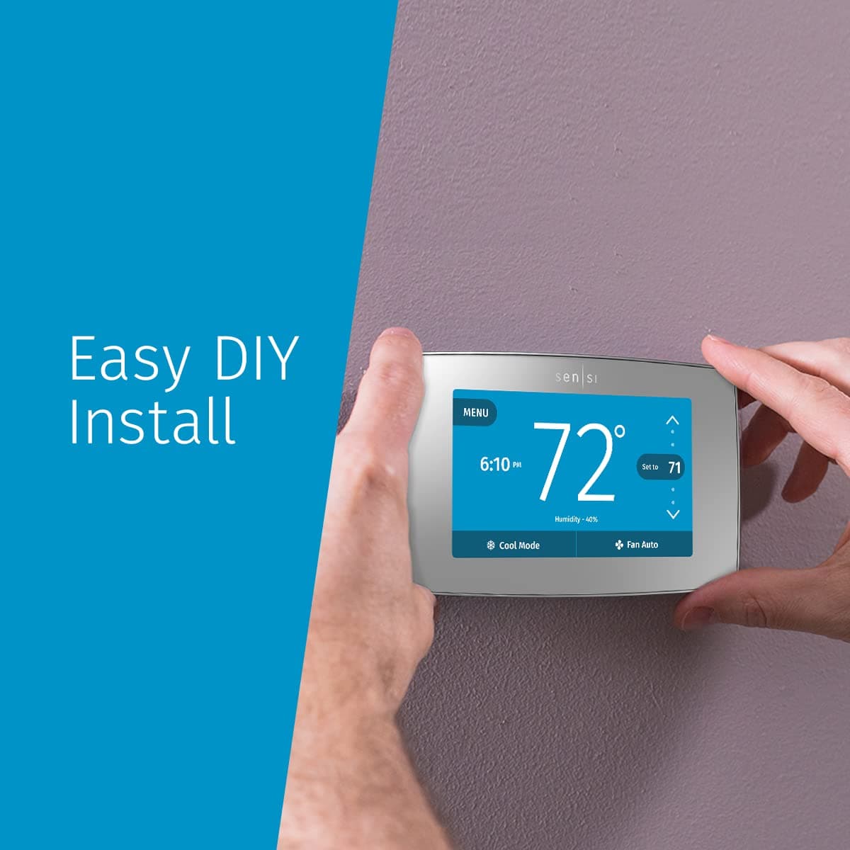 Sensi Touch Smart Thermostat by Emerson with Touchscreen Color Display, Programmable, Wi-Fi, Mobile App, Easy DIY, Data Privacy, Works with Alexa, Energy Star Certified, ST75S-Silver, C-Wire Required - Image 4