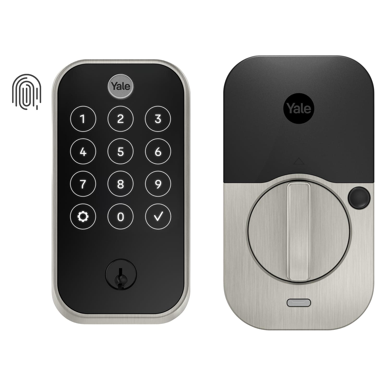 Yale Assure Lock 2 Touch Deadbolt, Satin Nickel Keyed Smart Entry Door Lock with Wi-Fi Connected Touchscreen and Fingerprint Scanner, YRD420-F-WF1-619
