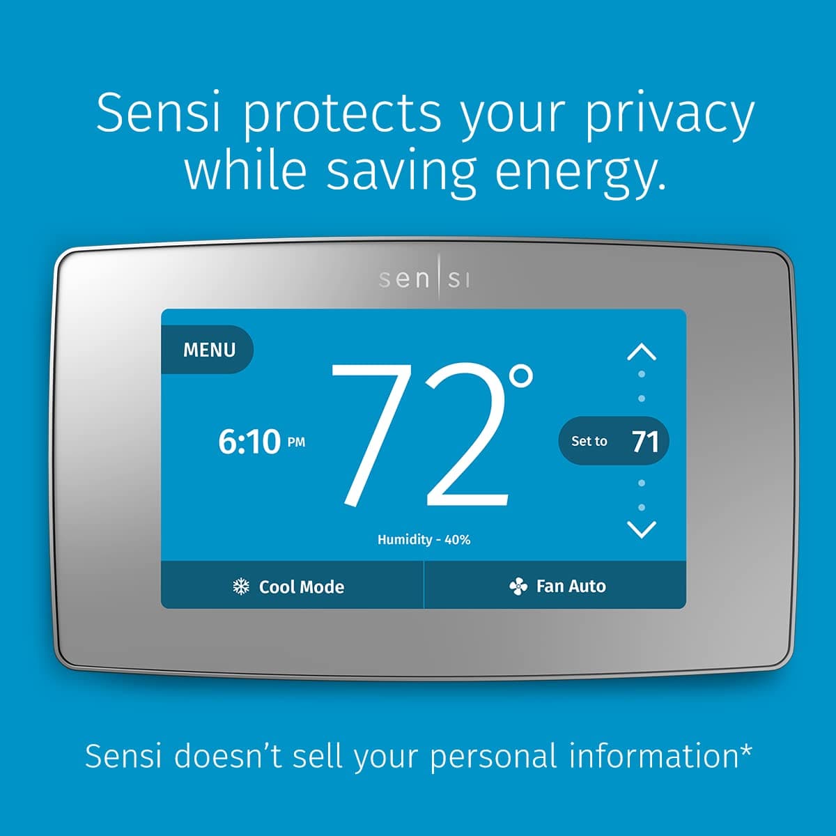 Sensi Touch Smart Thermostat by Emerson with Touchscreen Color Display, Programmable, Wi-Fi, Mobile App, Easy DIY, Data Privacy, Works with Alexa, Energy Star Certified, ST75S-Silver, C-Wire Required - Image 2