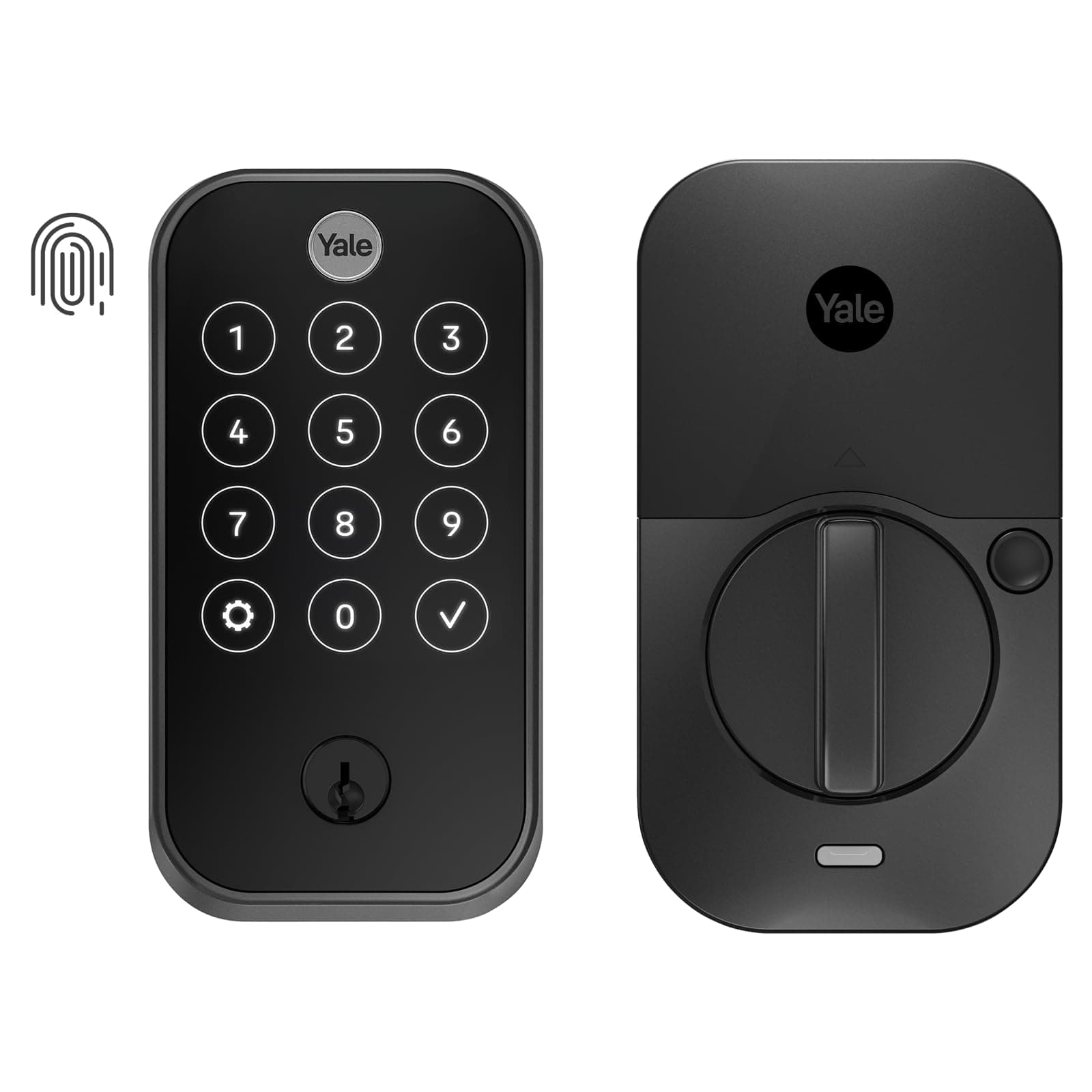 Yale Security Assure Lock 2 Touch Deadbolt, Black Suede Keyed Smart Entry Door Lock with Wi-Fi Connected Touchscreen and Fingerprint Scanner, YRD420-F-WF1-BSP