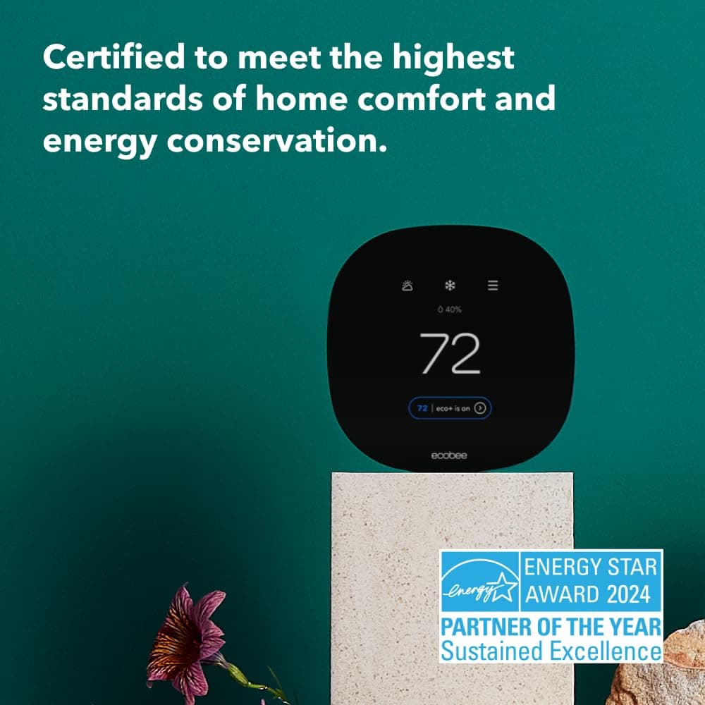 ecobee3 Lite Smart Thermostat - Programmable Wifi Thermostat - Works with Siri, Alexa, Google Assistant - Energy Star Certified - DIY Install, Black - Image 3