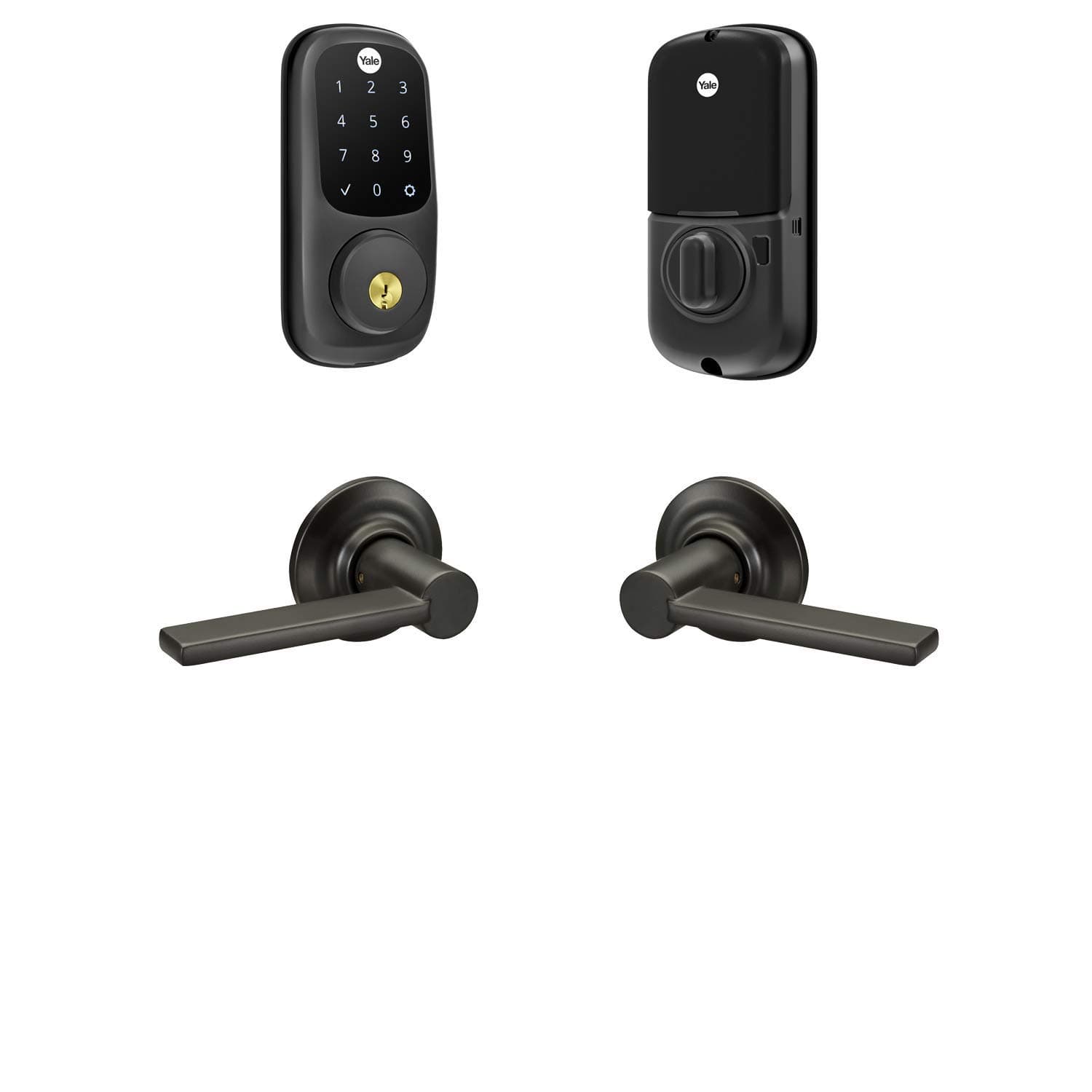 Yale Assure Lock Touchscreen with Ridgefield Handleset in Black