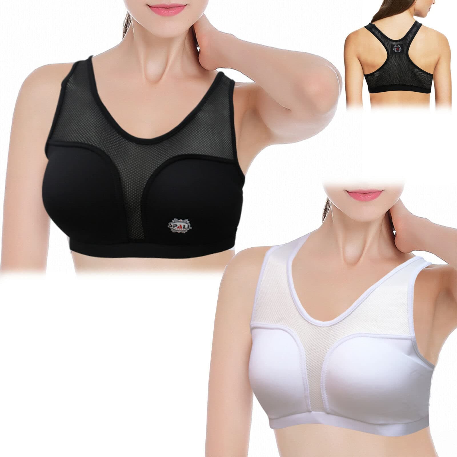 SPALL Women Sports Bra Chest Protector Guard Sports Bra for Karate Taekwondo MMA Boxing (Black, XS)