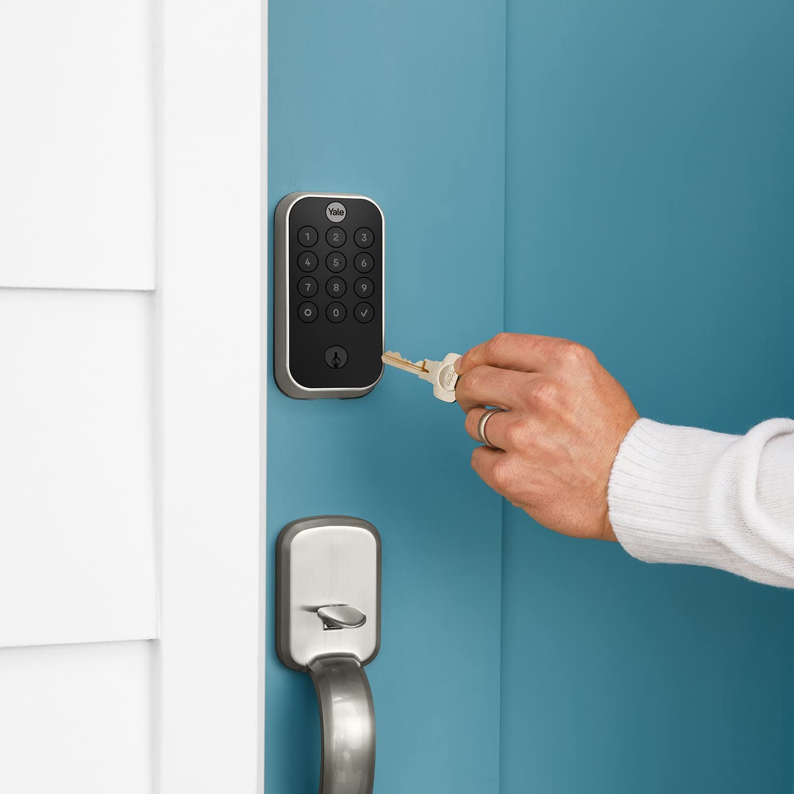 Yale Assure Lock 2 Deadbolt, Satin Nickel Keypad Code Door Lock with Z-Wave and Back-Up Key for Front or Back Entry Door, YRD410-ZW2-619 - Image 5