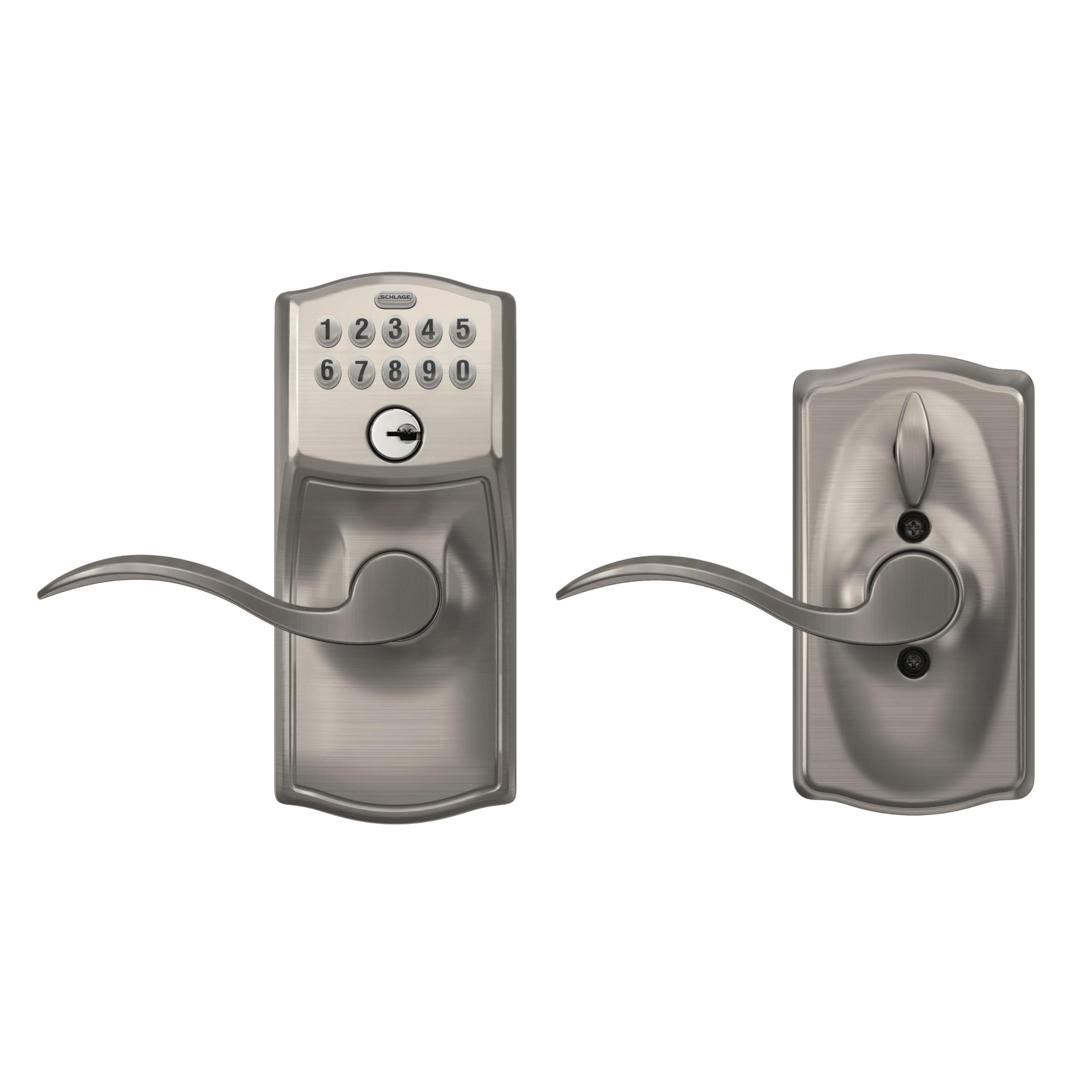 Schlage Camelot Keypad Lock with Lever Handle, Electronic Keyless Door Entry, Flex Lock Auto‑Lock Option, Satin Nickel, FE595 V CAM 619 ACC - Image 6
