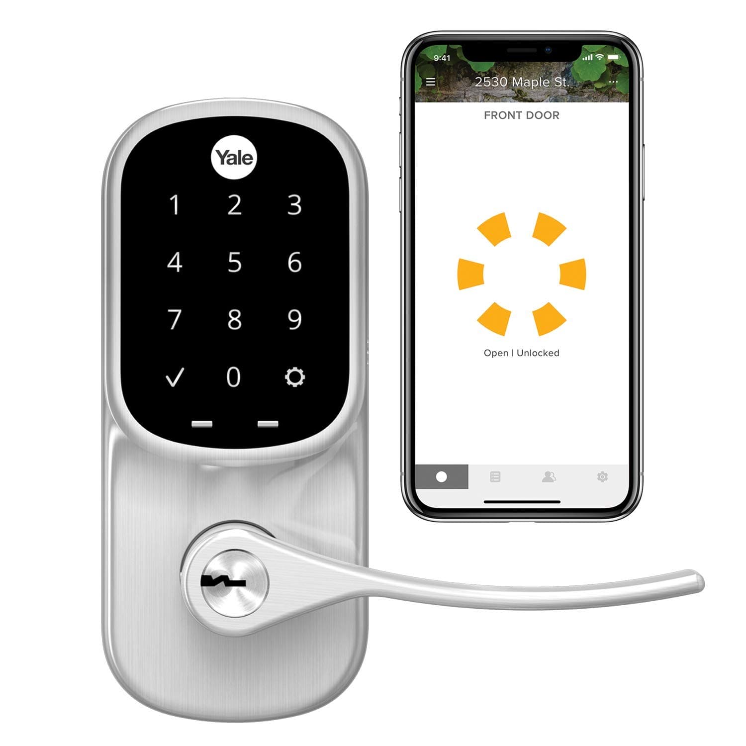 Yale Assure Lever, Wi-Fi Smart Door Lever (for Doors with no deadbolt) - Works with Yale Access App, Amazon Alexa, Google Assistant, HomeKit, Phillips Hue and Samsung SmartThings, Satin Nickel