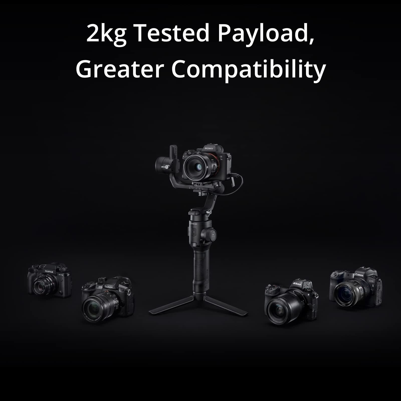 DJI Ronin-SC, 3-Axis Camera Stabilizer, up to 2kg (4.4lbs) Payload, Lightweight Design, Dynamic Stability, Automated Features, Available for Canon/Sony/Panasonic/Nikon/Fujifilm - Image 3