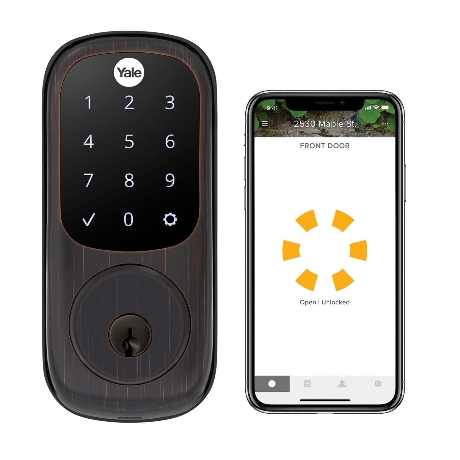 Yale Assure Lock with Wi-Fi – Oil Rubbed Bronze Smart Lock for Front Door with Touchscreen Keypad, App Control, Backup Key, and Deadbolt – Secure Keyless Entry Door Lock, YRD226-CBA-0BP
