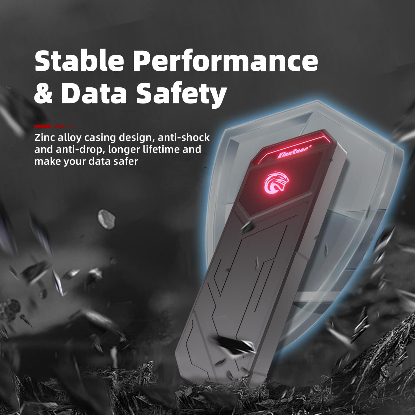 KingSpec Z5 4TB Portable External SSD with RGB Light - up to 2100MB/s, Zinc Alloy Case, USB 3.2 Gen2x2 Interface, Extreme Solid State Hard Drives, Compatible with Mobile Phone/PS4/Laptop/TV/PC (4TB) - Image 4