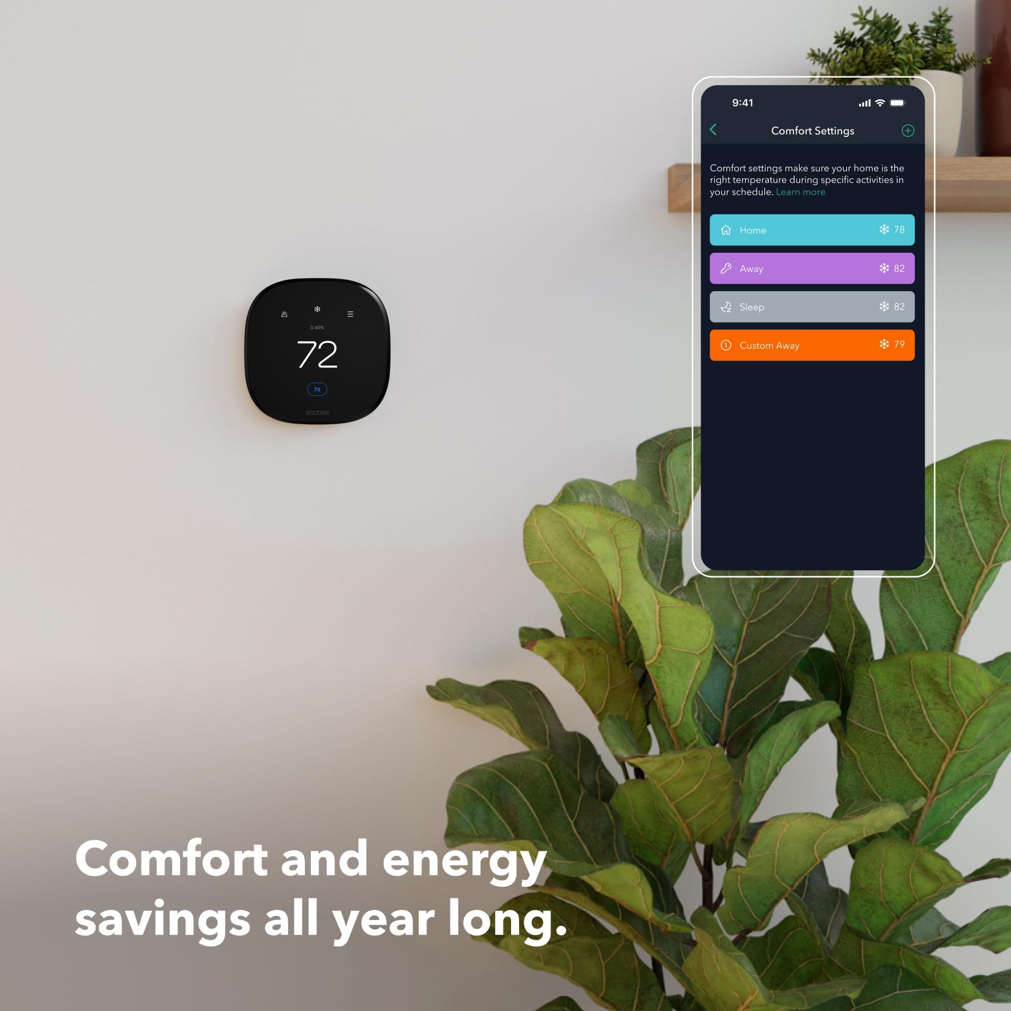 ecobee Smart Thermostat Enhanced - Programmable Wifi Thermostat - Works with Siri, Alexa, Google Assistant - Energy Star Certified - Smart Home - Image 2