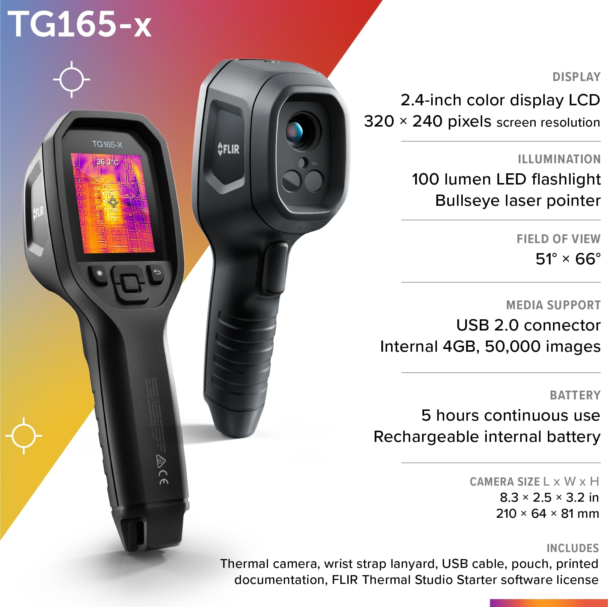 FLIR TG297 Thermal Imaging Camera with Bullseye Laser: Industrial Infrared Camera for High-Temp Applications - Image 6