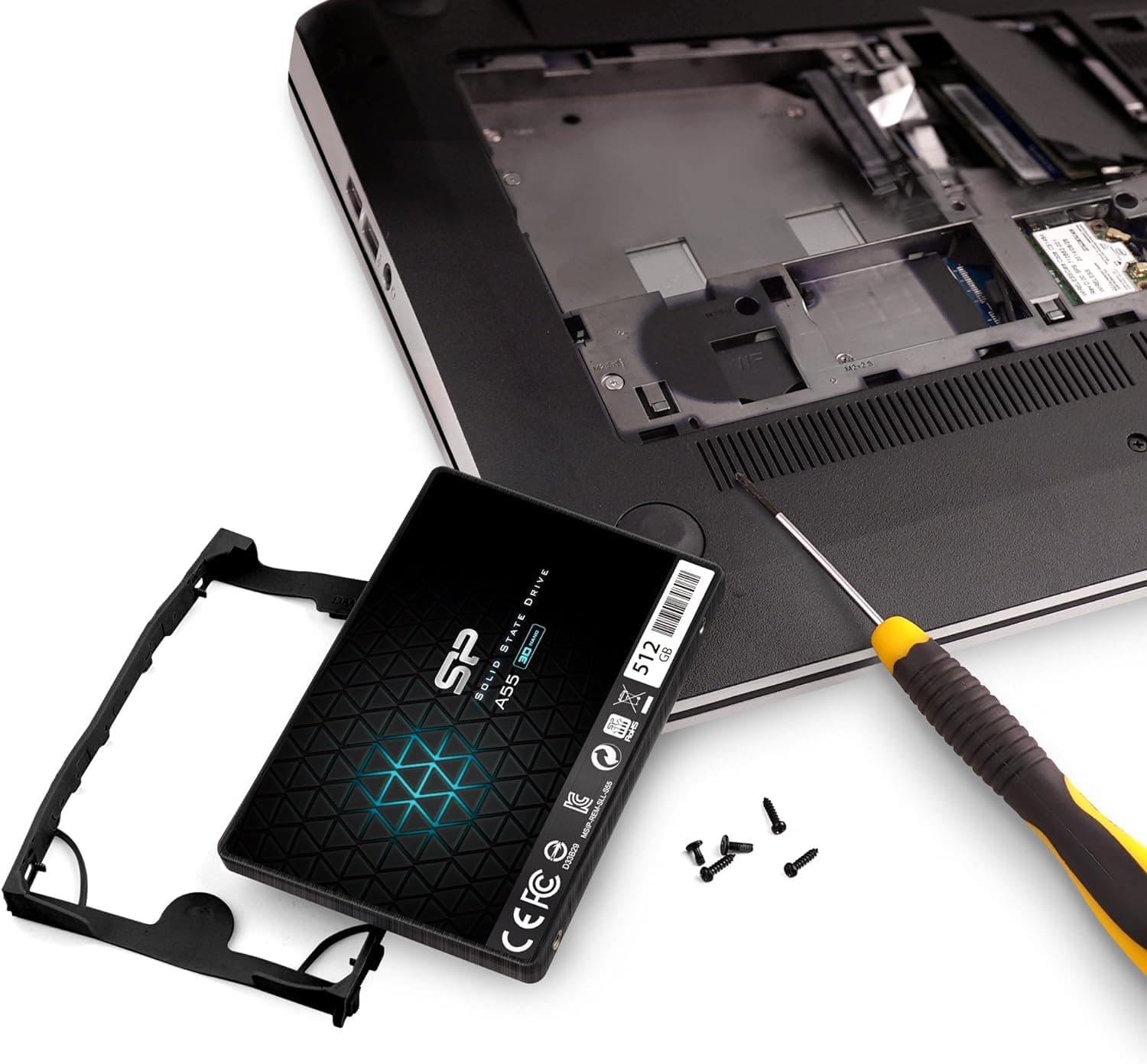 Silicon Power-512GB SSD 3D NAND A55 SLC Cache Performance Boost SATA III 2.5" 7mm (0.28") Internal Solid State Drive Black - Image 7