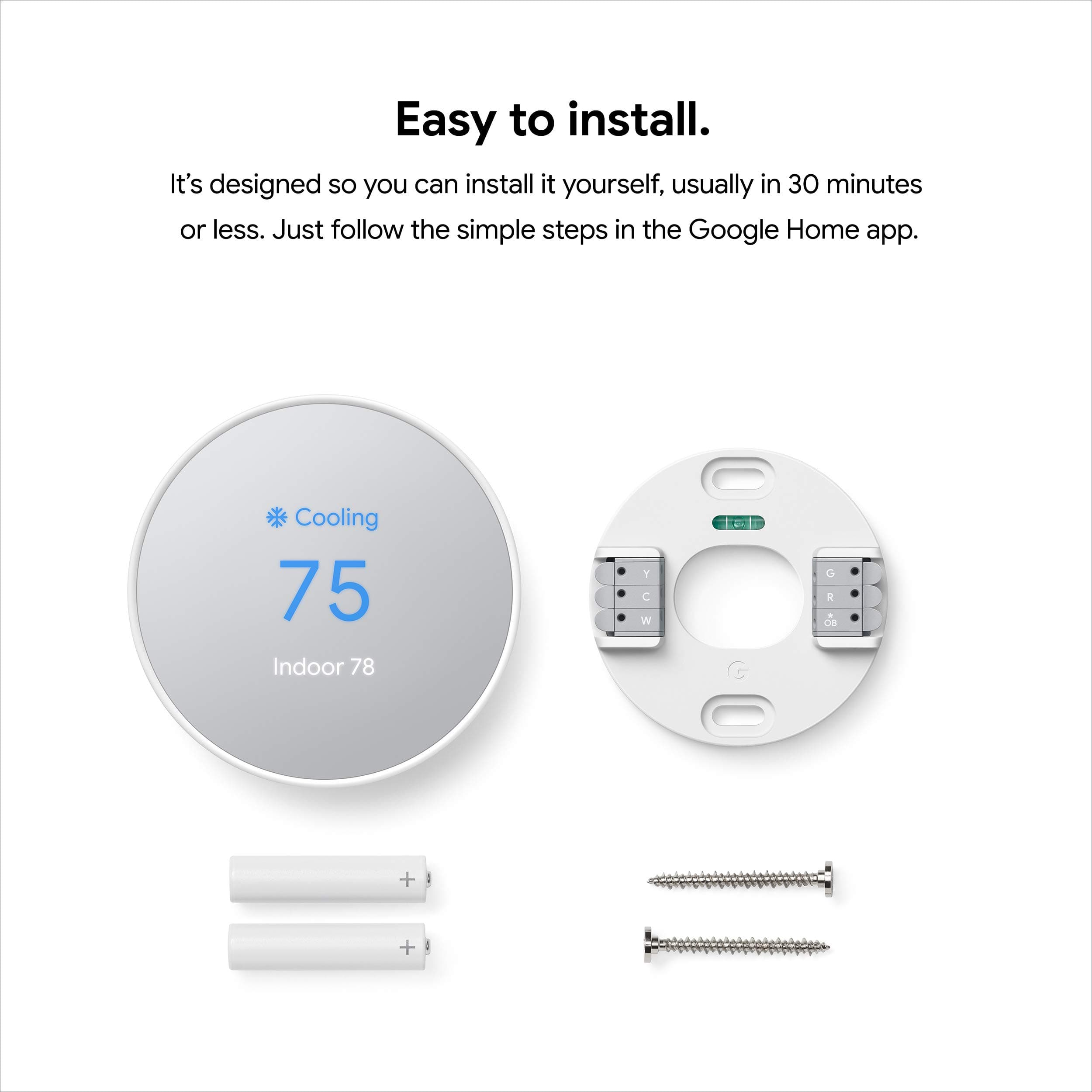 Google Nest Thermostat - Smart Thermostat for Home - Programmable Wifi Thermostat - Fog - Image 8