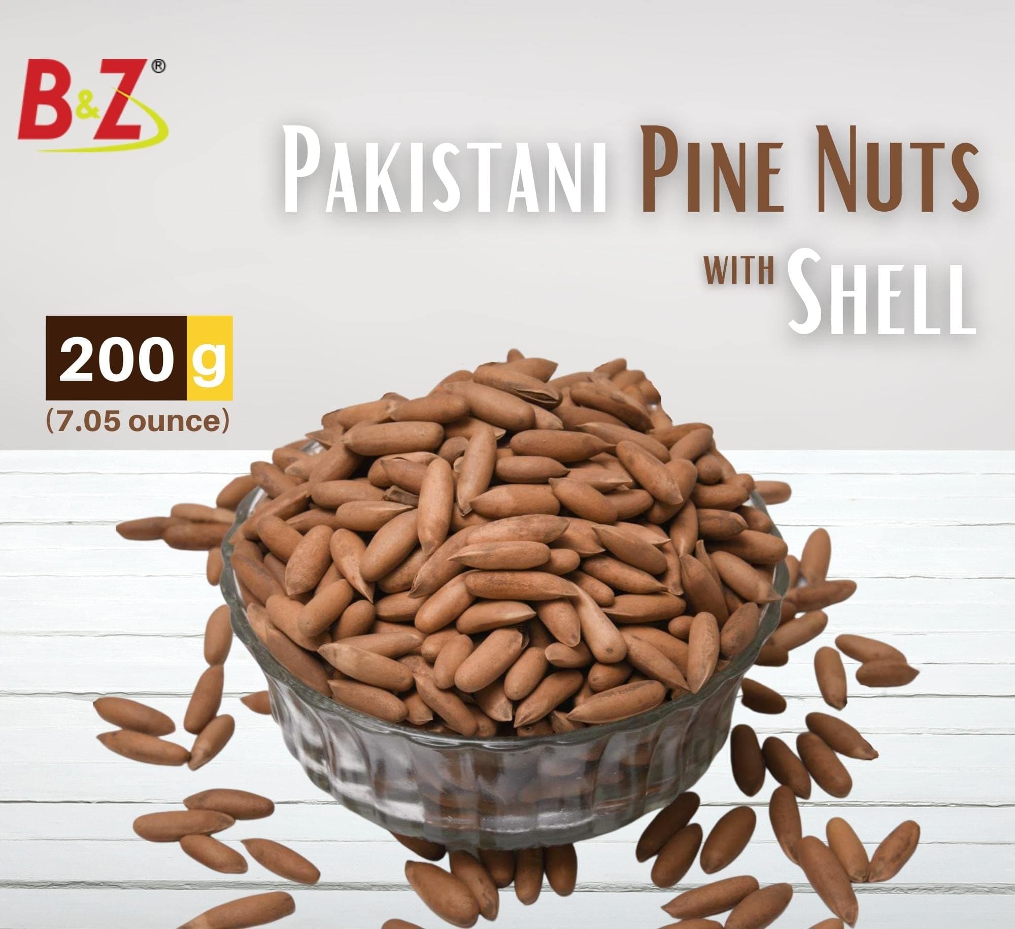 B&Z Pine Nuts (Chilgoza) Premium Quality Organic Pine Nuts Whole Pine from Pakistan, Pine Nuts in Shell, Pine Nuts Organic (Roasted Pine nuts 200 Gram) - Image 6