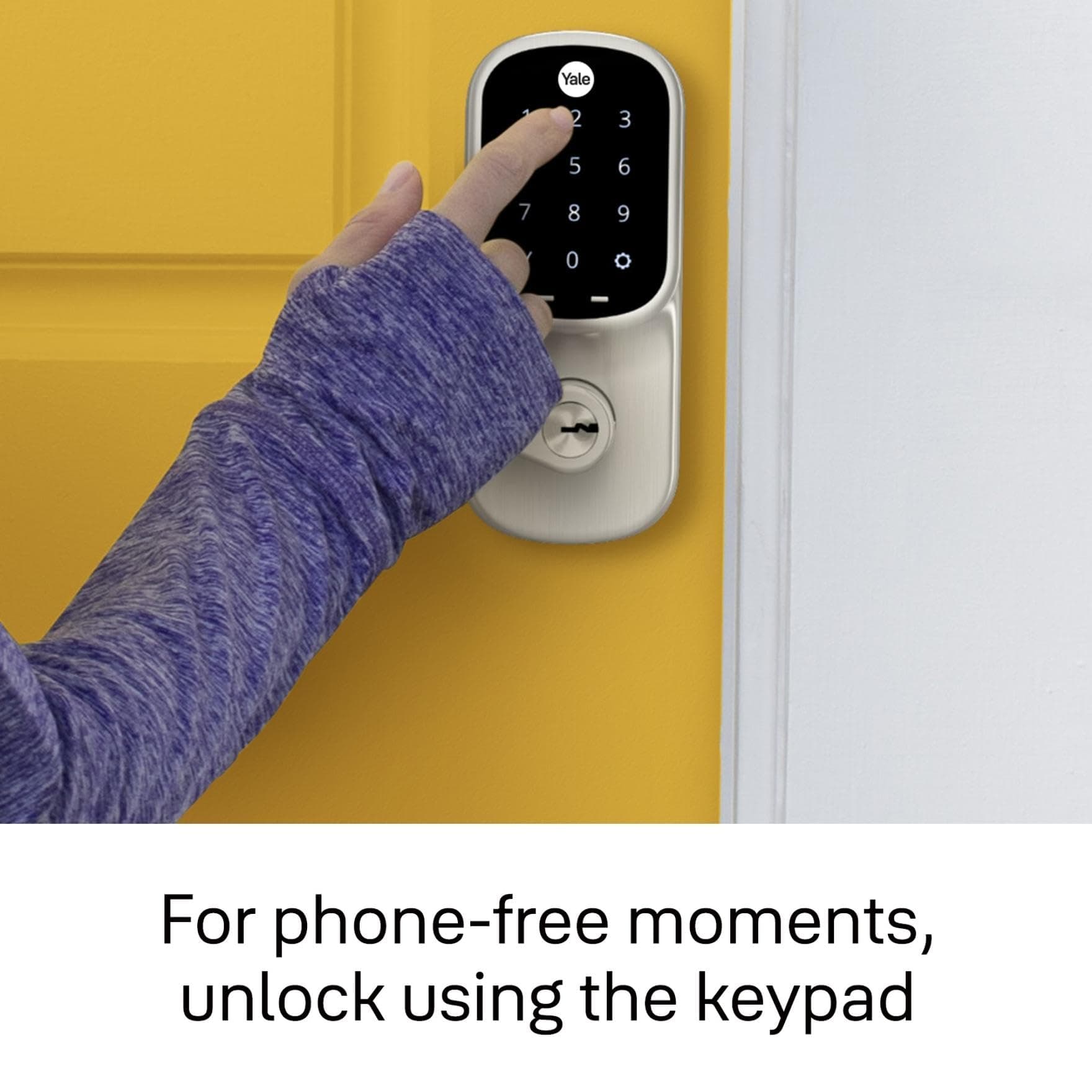 Yale Security Assure Lock Deadbolt, Satin Nickel Wi-Fi Connected Smart Lock with Back-Up Key and Digital Touchscreen Keypad for Code Entry and Remote Access, ‎YRD226-CBA-619 - Image 4